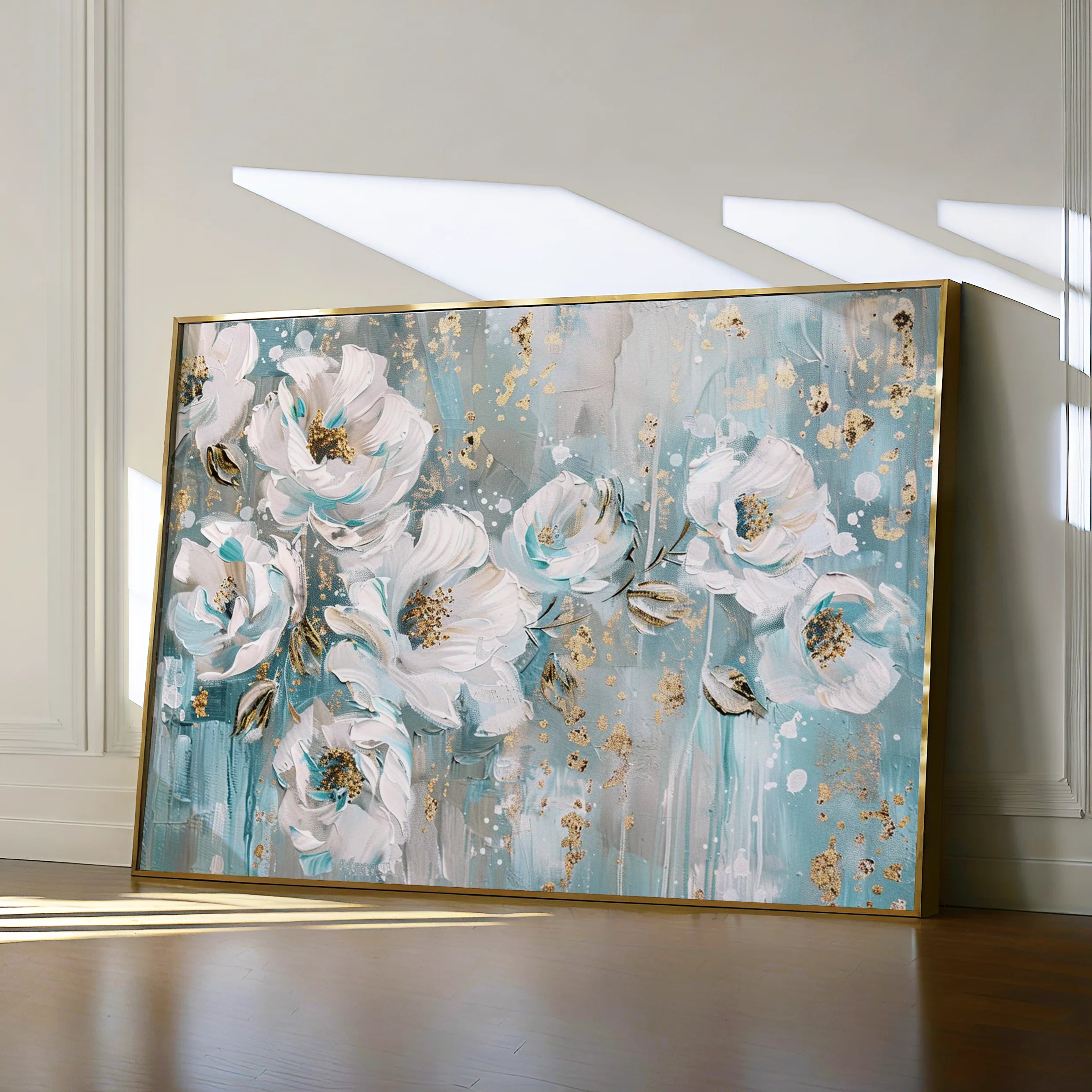 Floral 742 Canvas Art 18" x 24" / 45 x 60 cm / Black