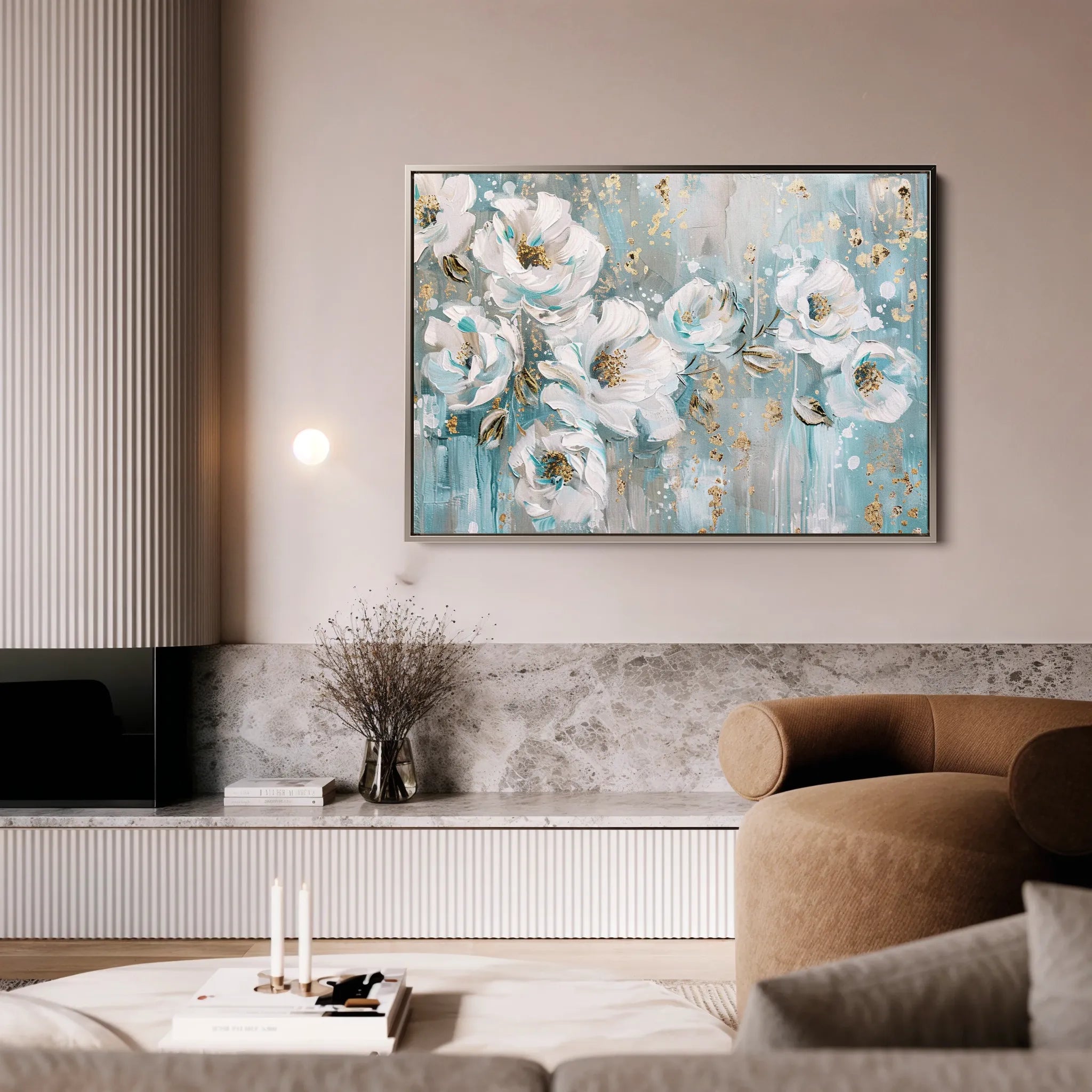 Floral 742 Canvas Art 18" x 24" / 45 x 60 cm / Black