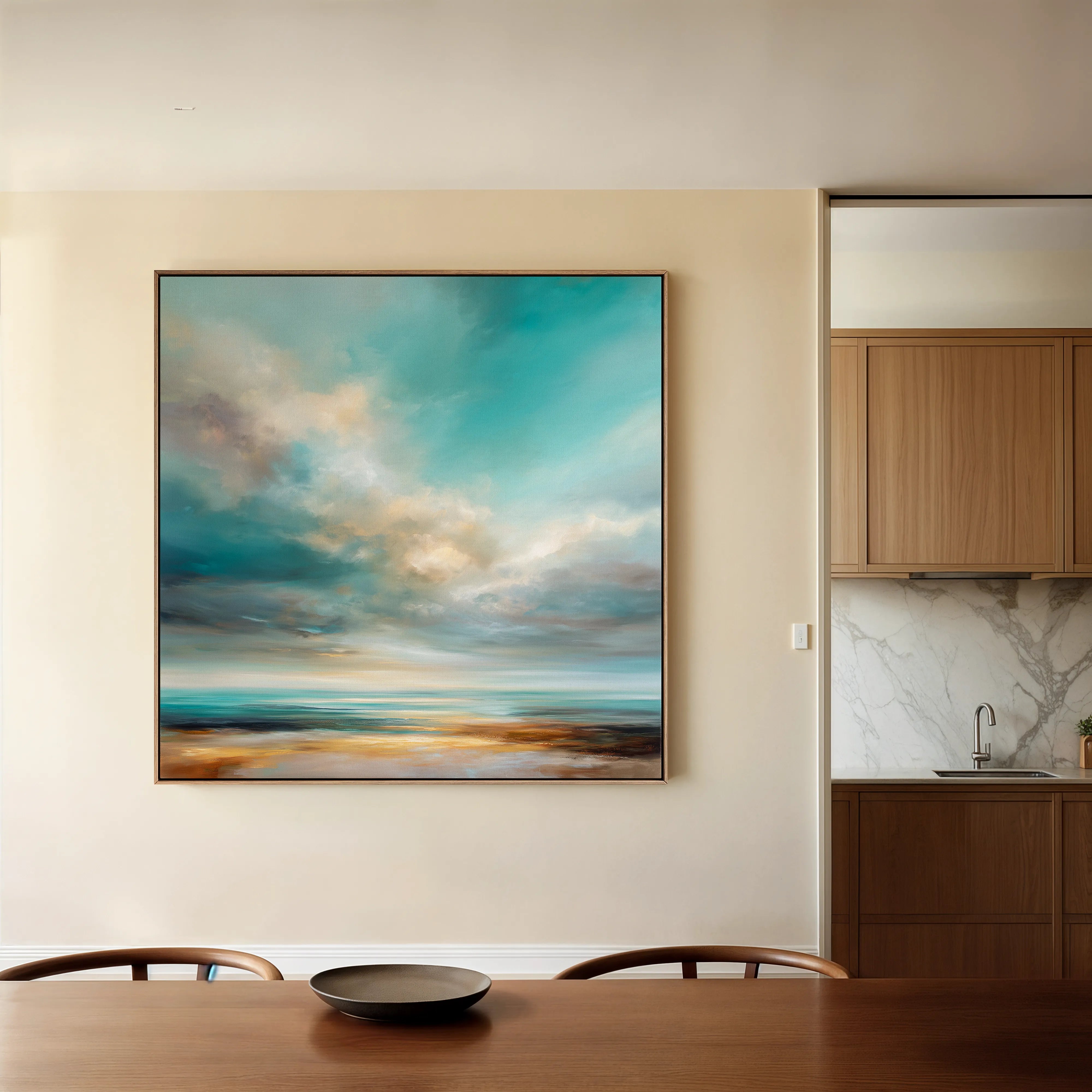 Abstract 743 Canvas Art 16" x 16" / 40 x 40 cm / Black