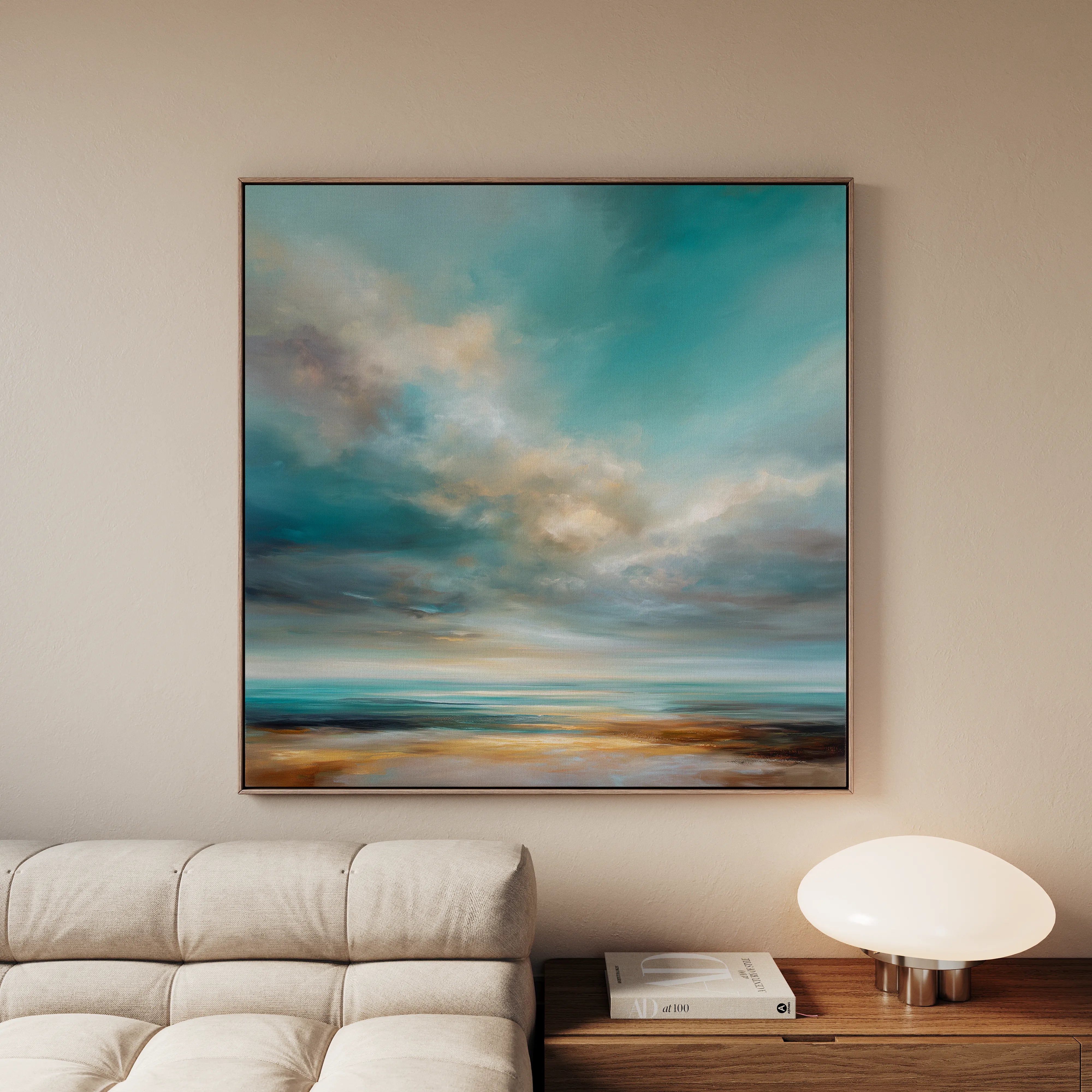 Abstract 743 Canvas Art 16" x 16" / 40 x 40 cm / Black