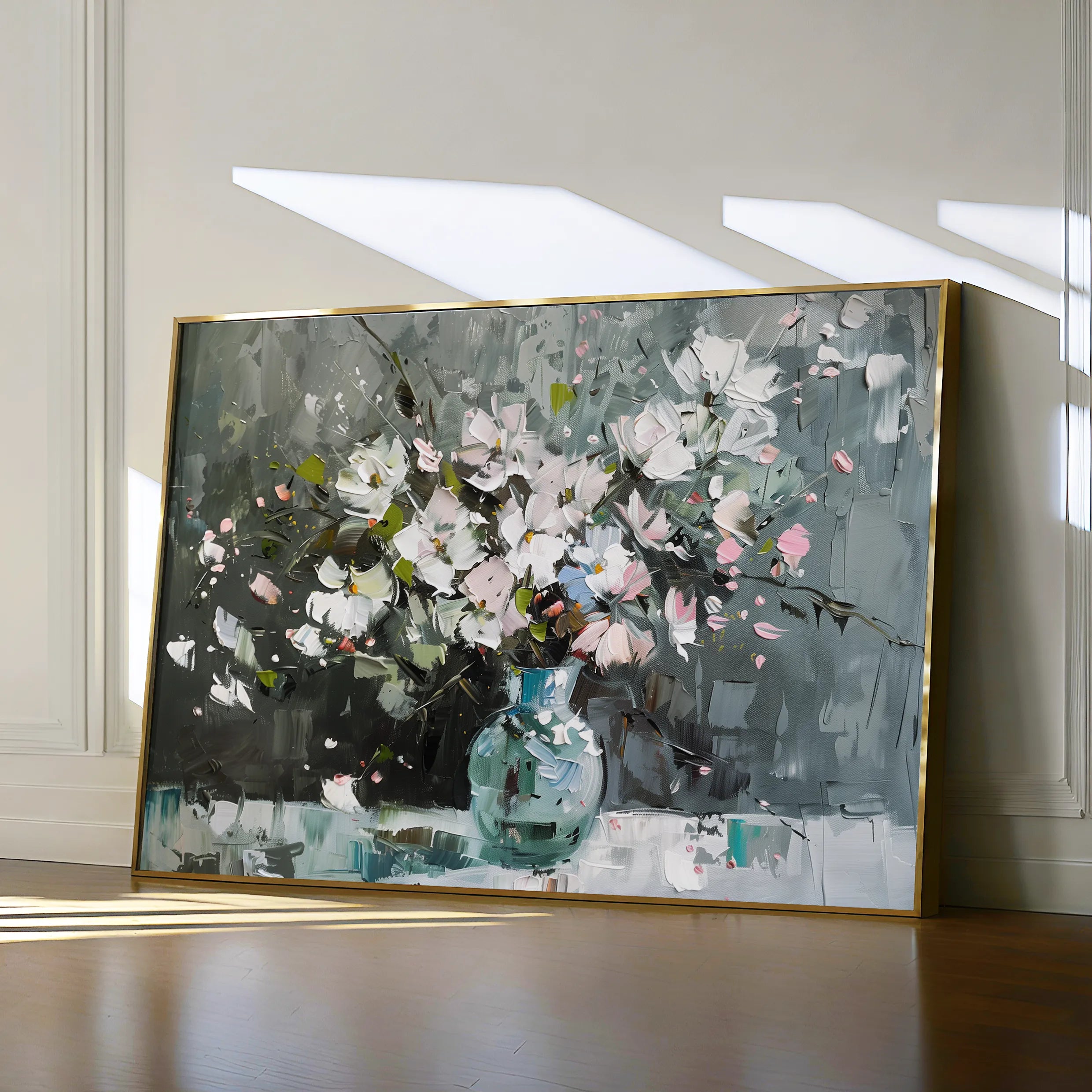 Floral 743 Canvas Art 18" x 24" / 45 x 60 cm / Black