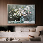 Floral 743 Canvas Art 18" x 24" / 45 x 60 cm / Black