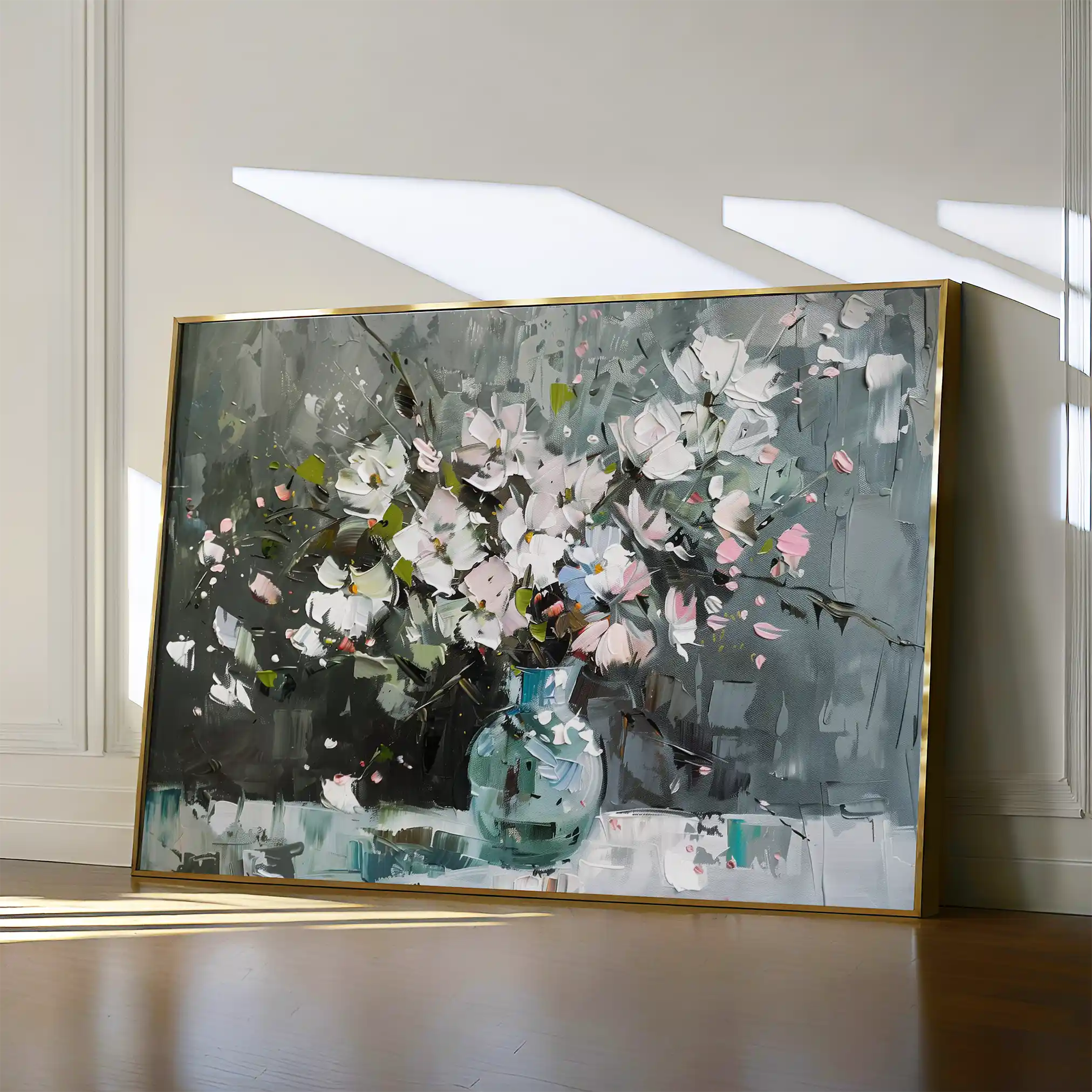 Floral 743 Canvas Art 60 x 40 cm / Black