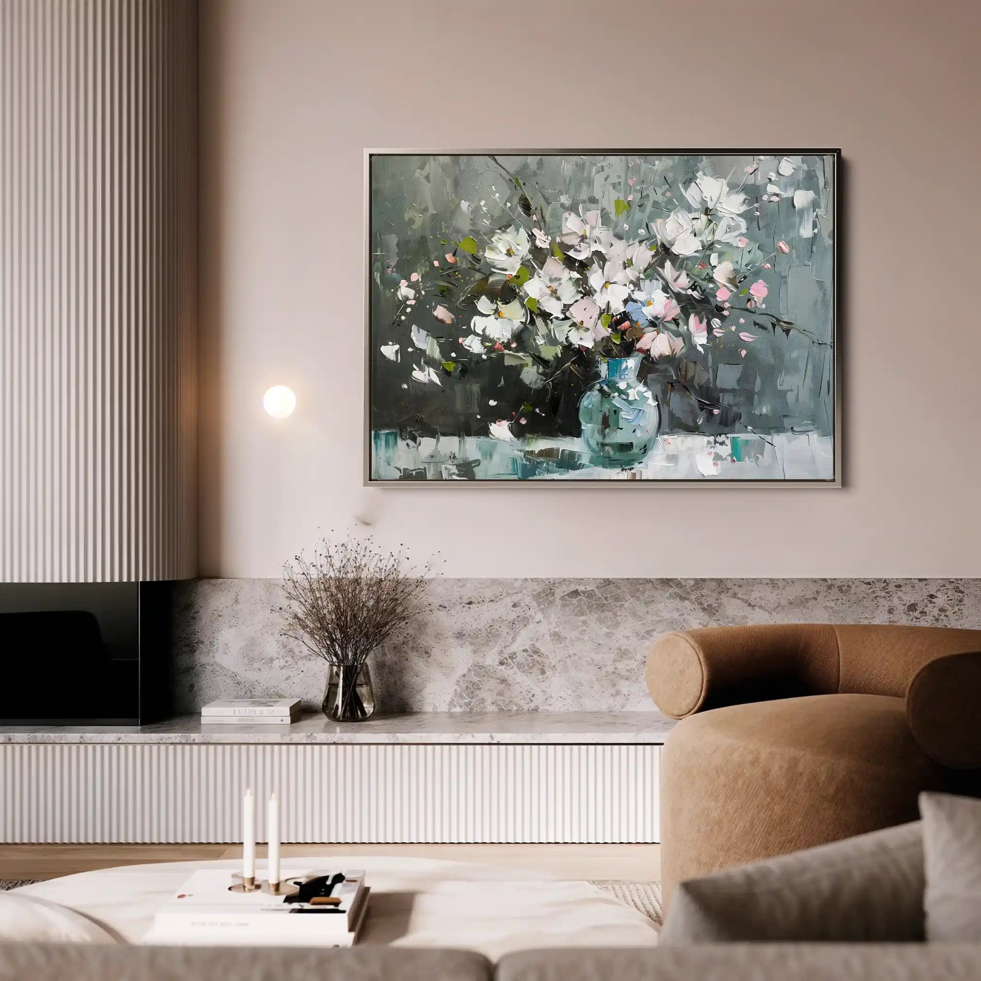 Floral 743 Canvas Art 60 x 40 cm / Black