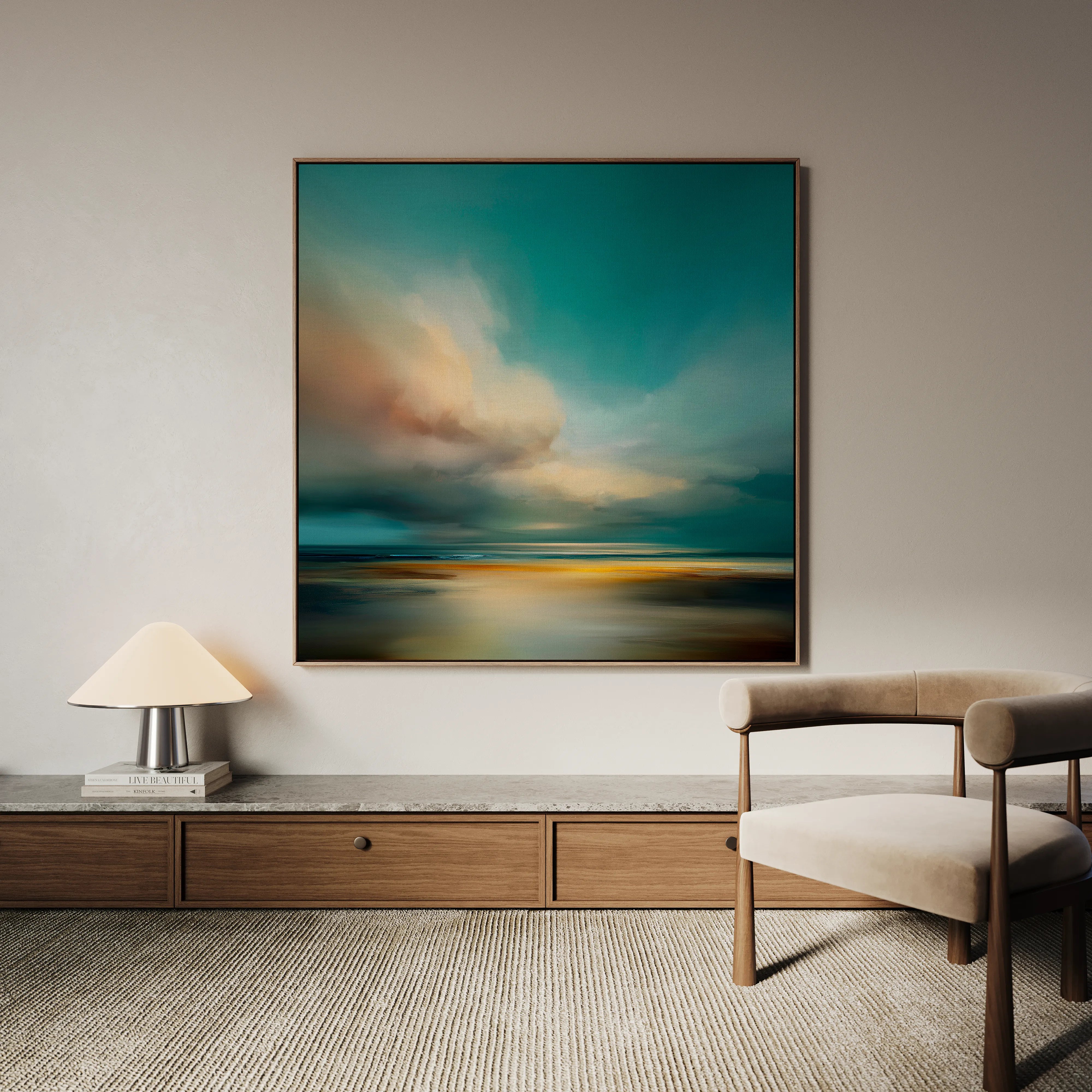 Abstract 744 Canvas Art 16" x 16" / 40 x 40 cm / Black