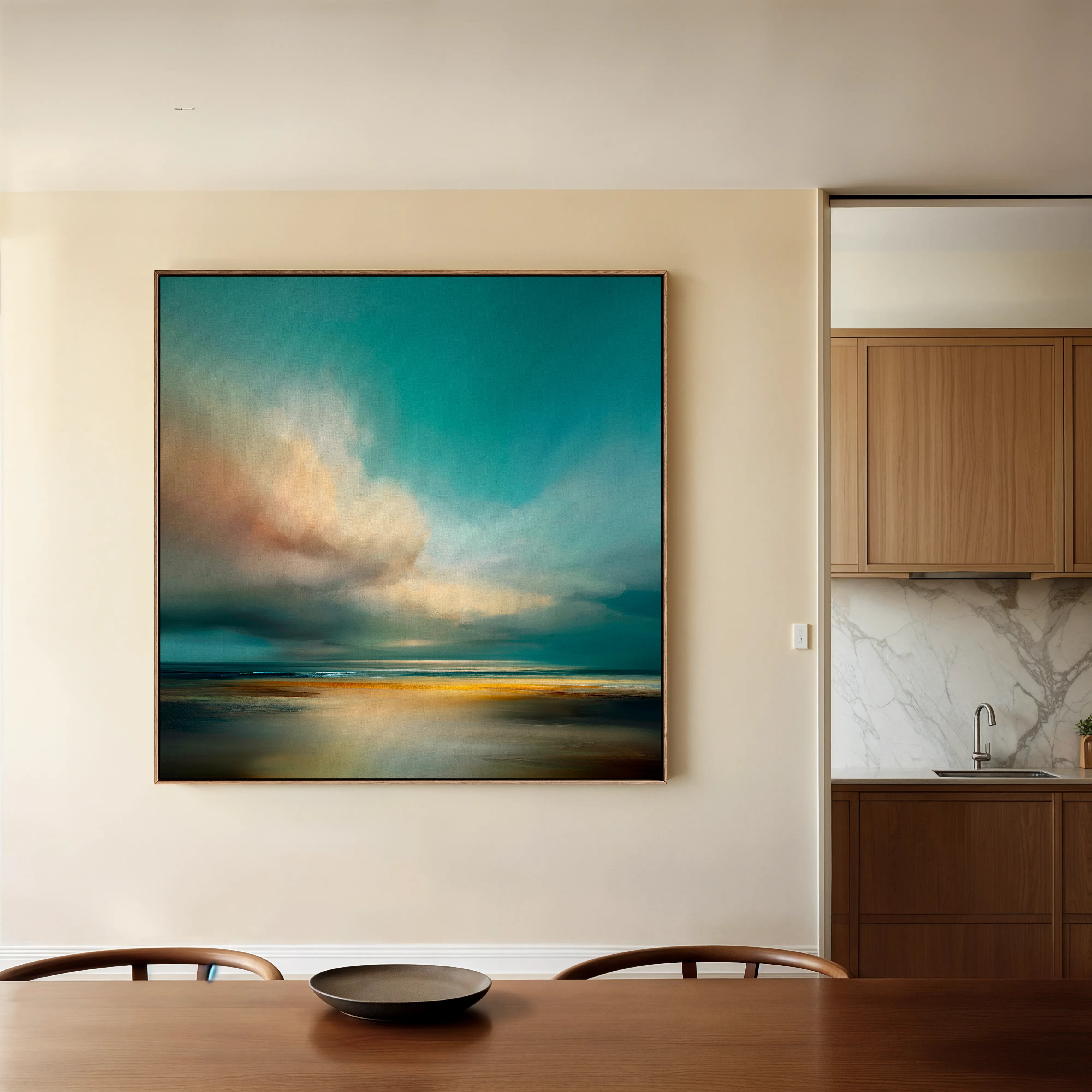 Abstract 744 Canvas Art 16" x 16" / 40 x 40 cm / Black