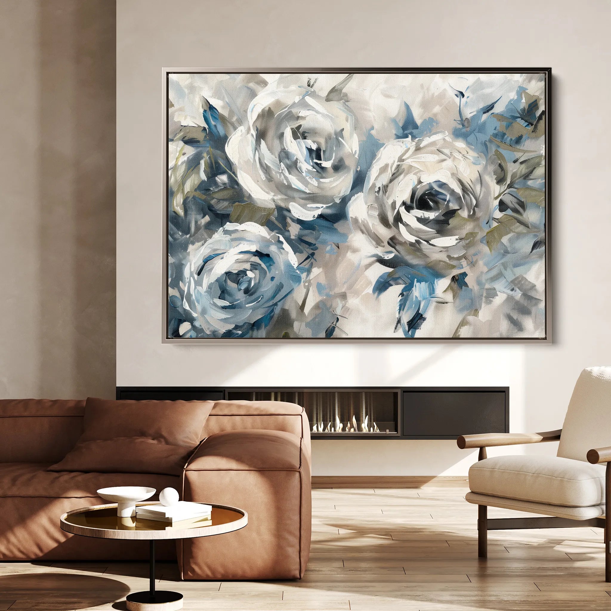 Floral 744 Canvas Art 18" x 24" / 45 x 60 cm / Black