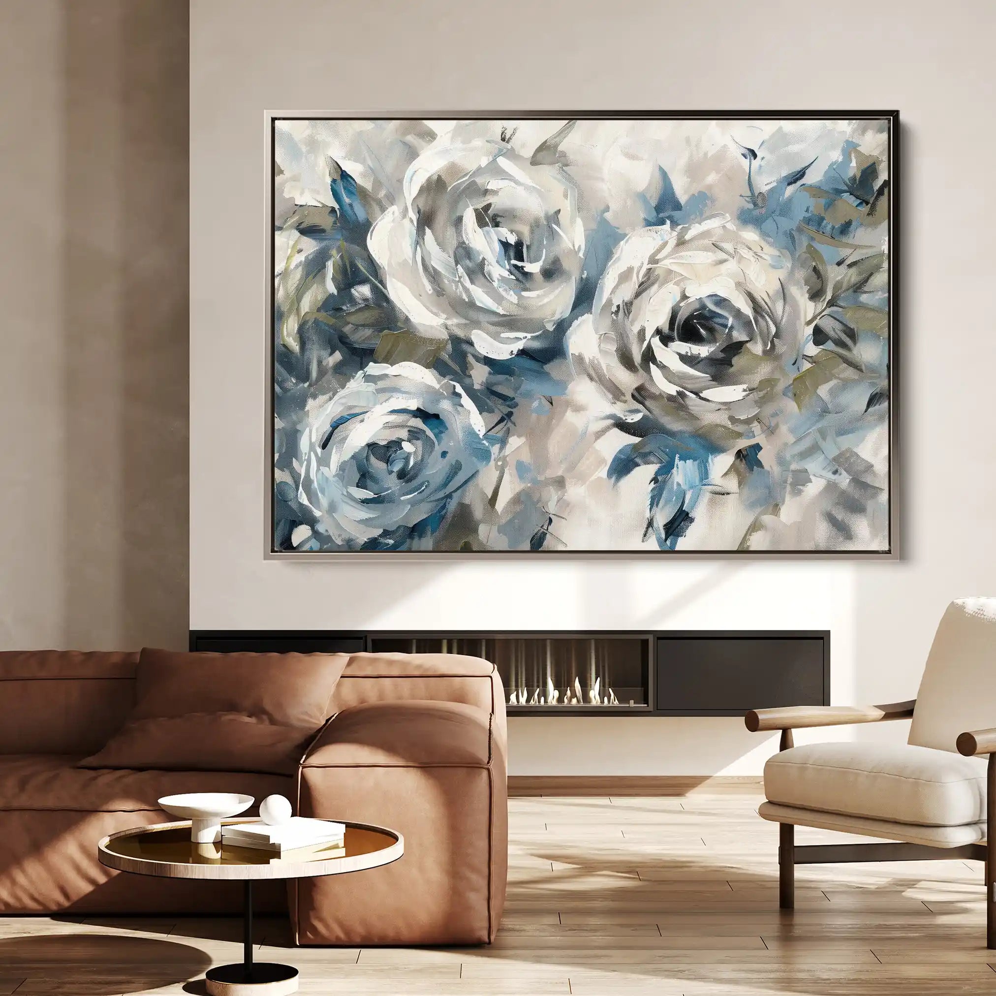 Floral 744 Canvas Art 60 x 40 cm / Black