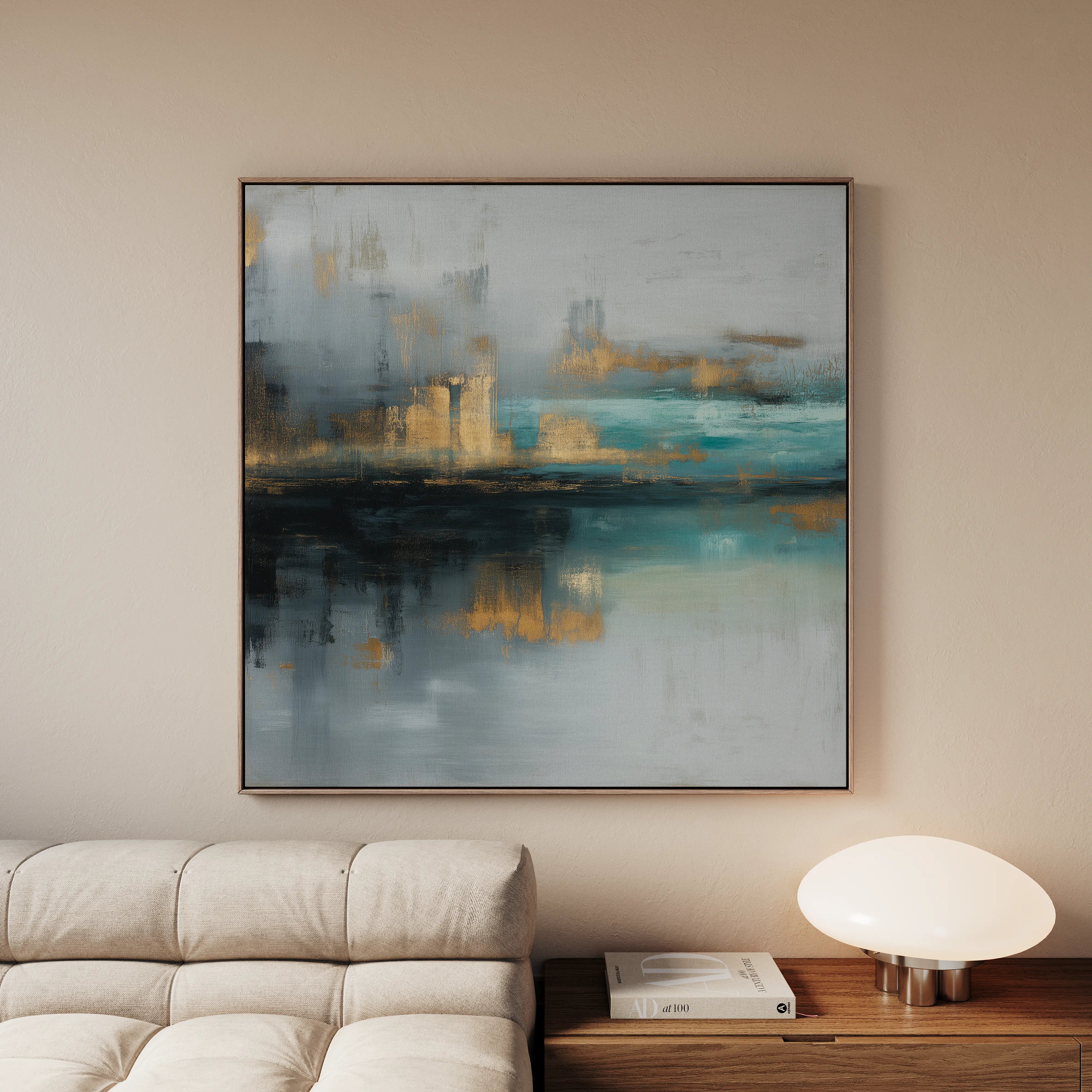 Abstract 745 Canvas Art 16" x 16" / 40 x 40 cm / Black