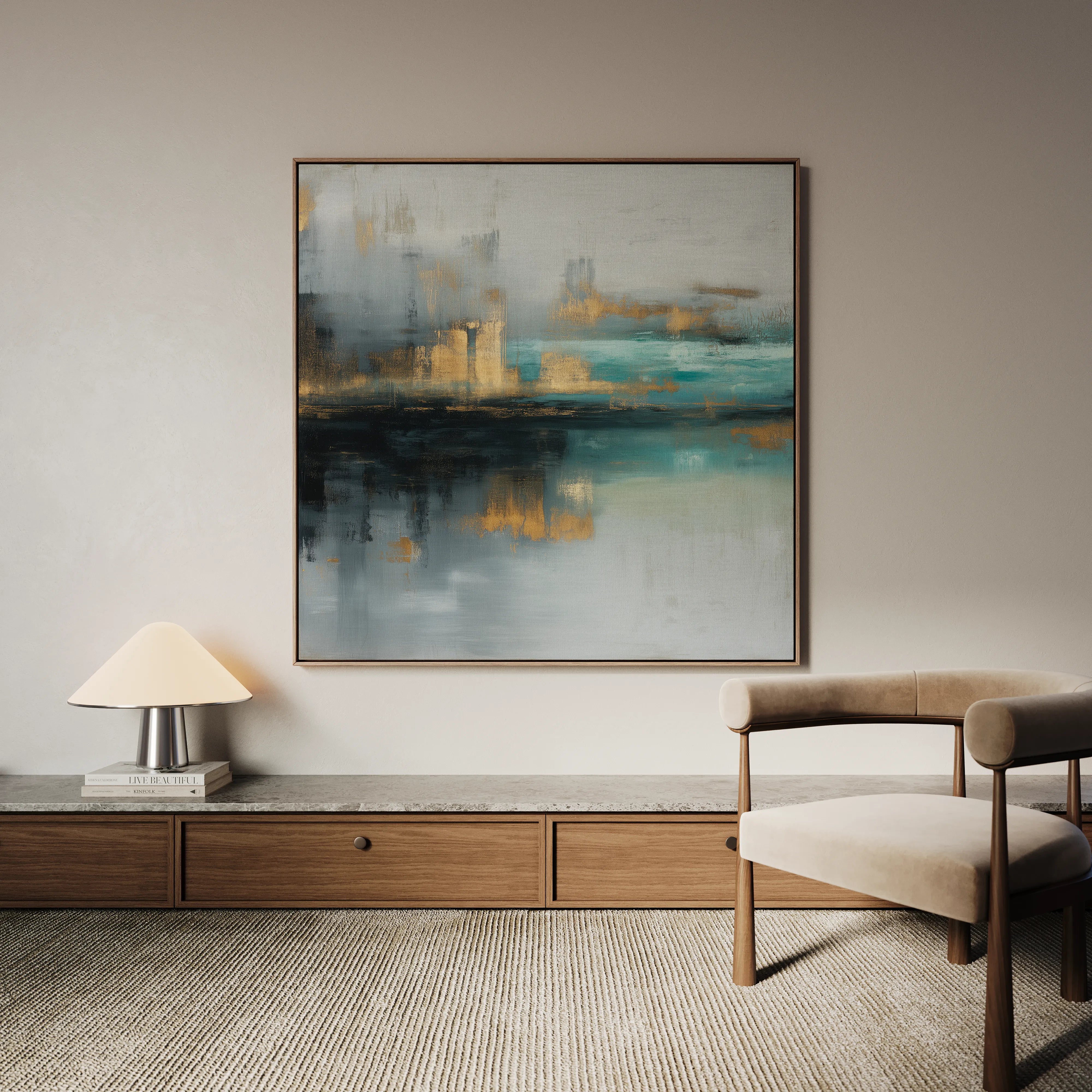 Abstract 745 Canvas Art 16" x 16" / 40 x 40 cm / Black