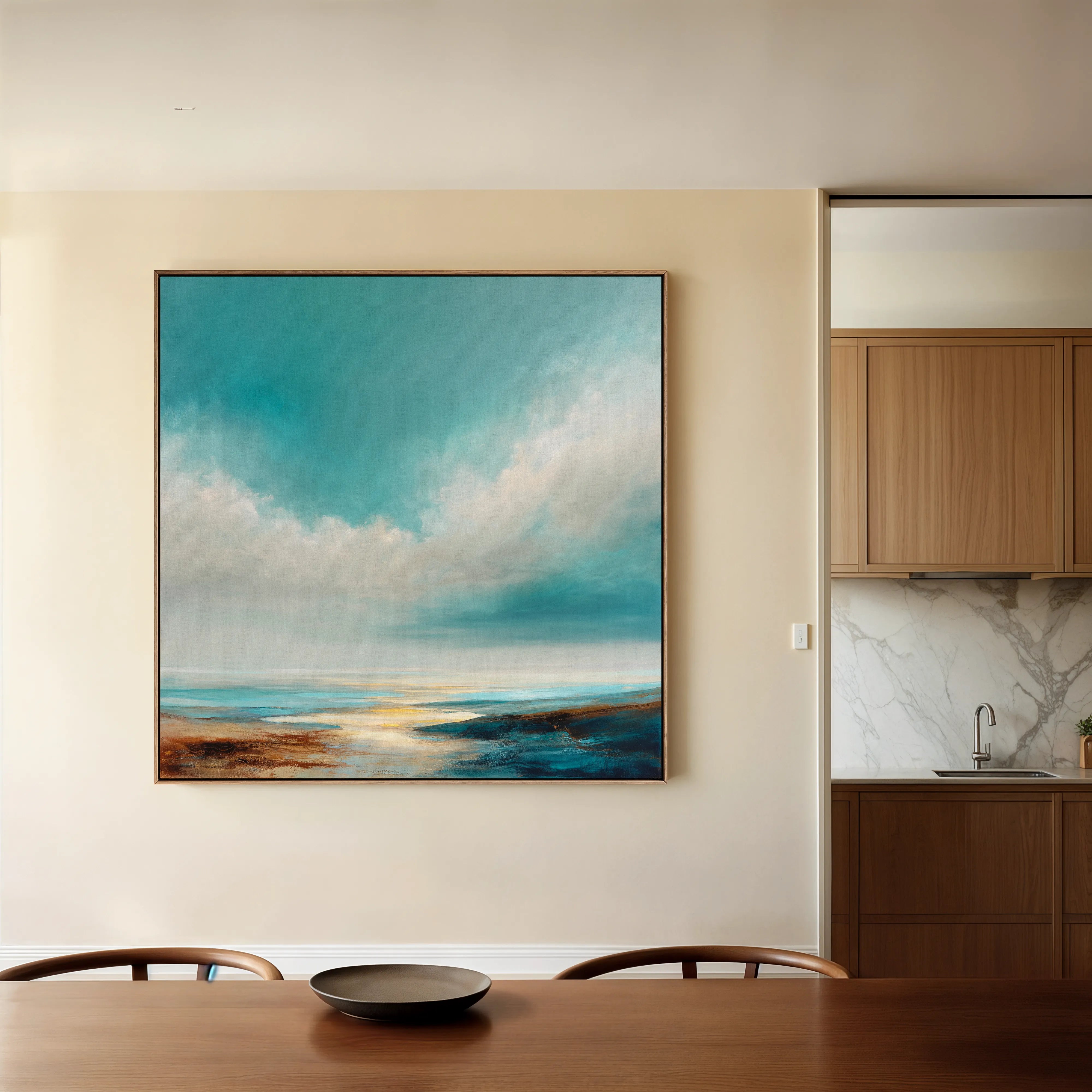 Abstract 746 Canvas Art 16" x 16" / 40 x 40 cm / Black