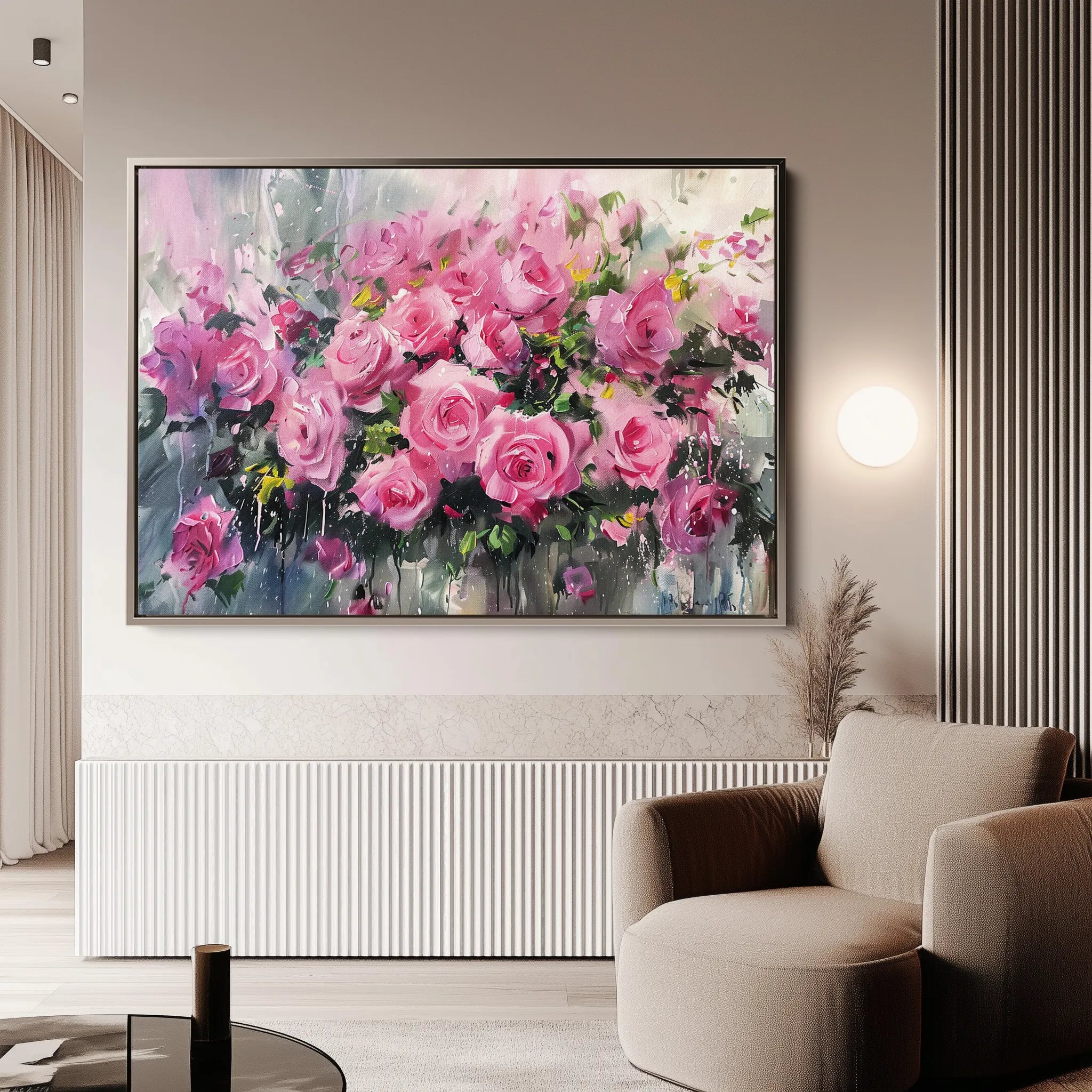Floral 746 Canvas Art 18" x 24" / 45 x 60 cm / Black