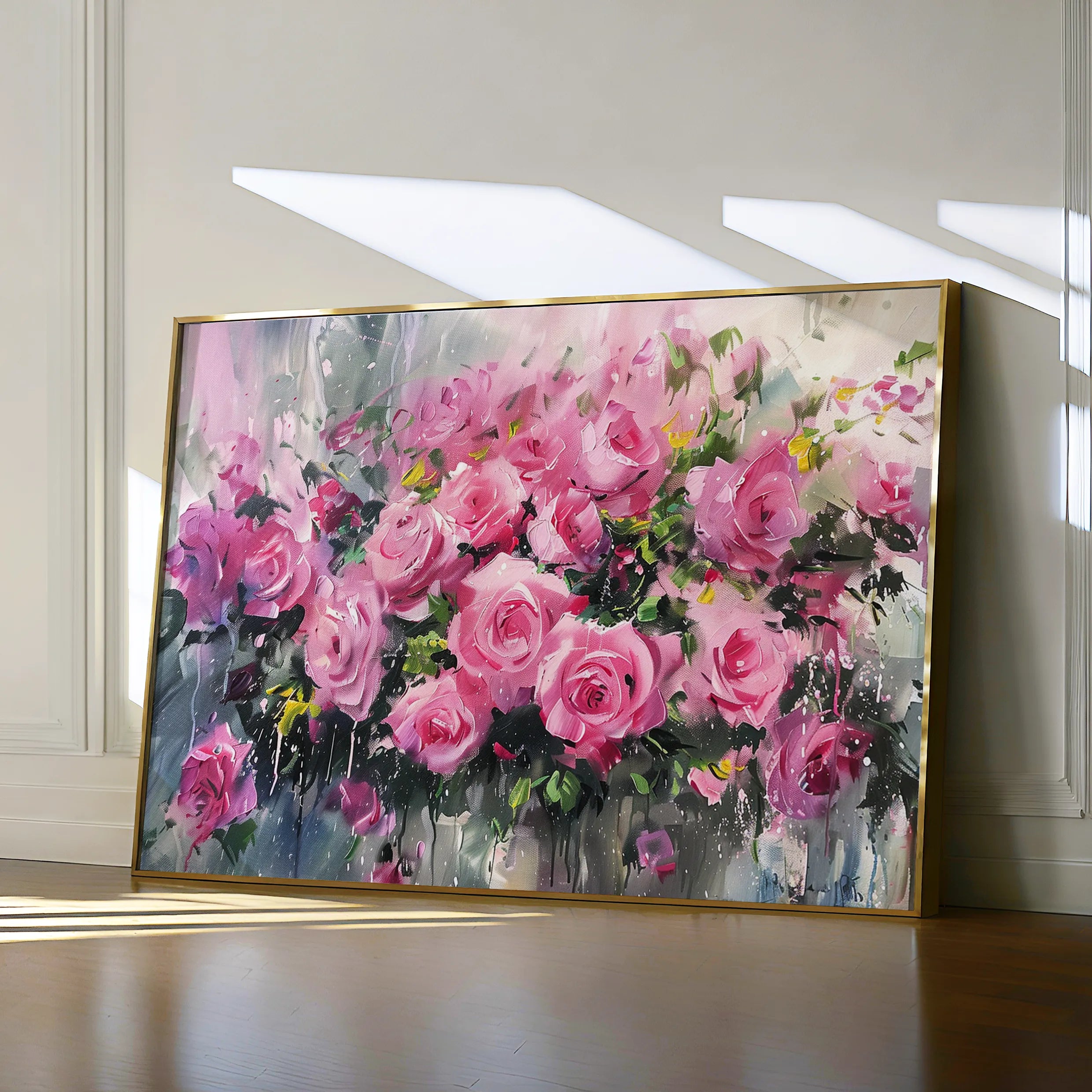 Floral 746 Canvas Art 18" x 24" / 45 x 60 cm / Black