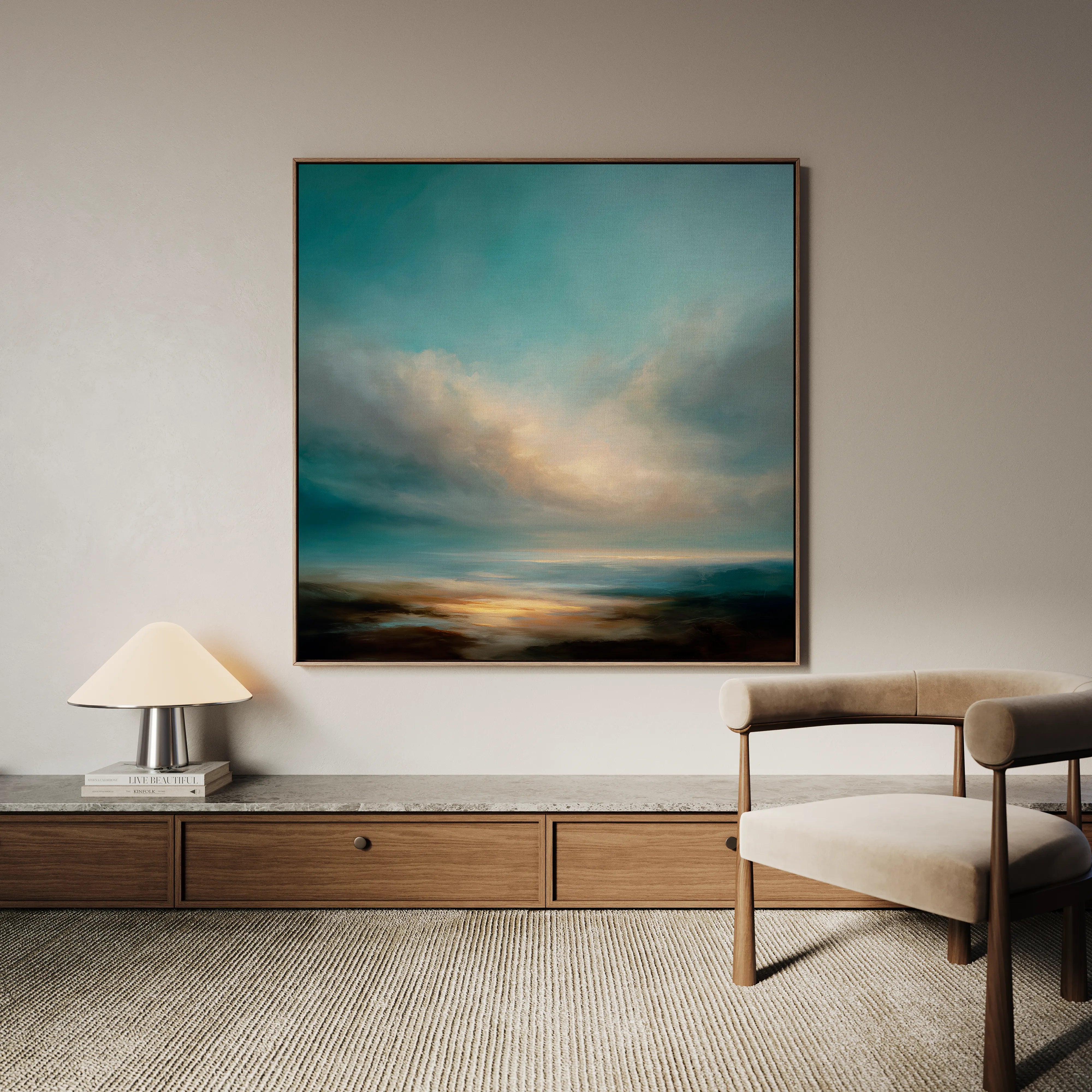 Abstract 747 Canvas Art 16" x 16" / 40 x 40 cm / Black