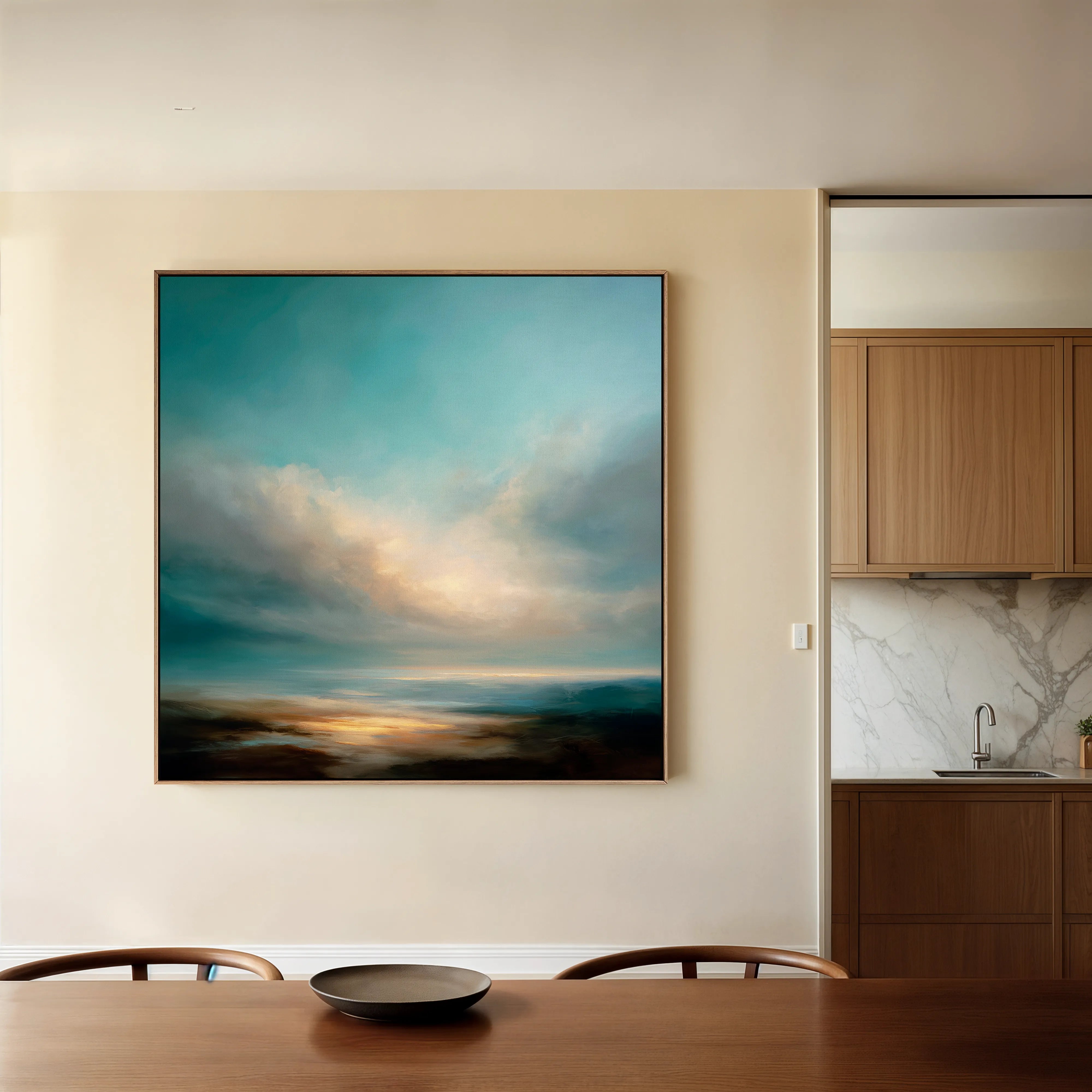 Abstract 747 Canvas Art 16" x 16" / 40 x 40 cm / Black