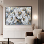 Floral 747 Canvas Art 18" x 24" / 45 x 60 cm / Black