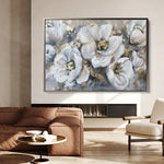 Floral 747 Canvas Art 18" x 24" / 45 x 60 cm / Black