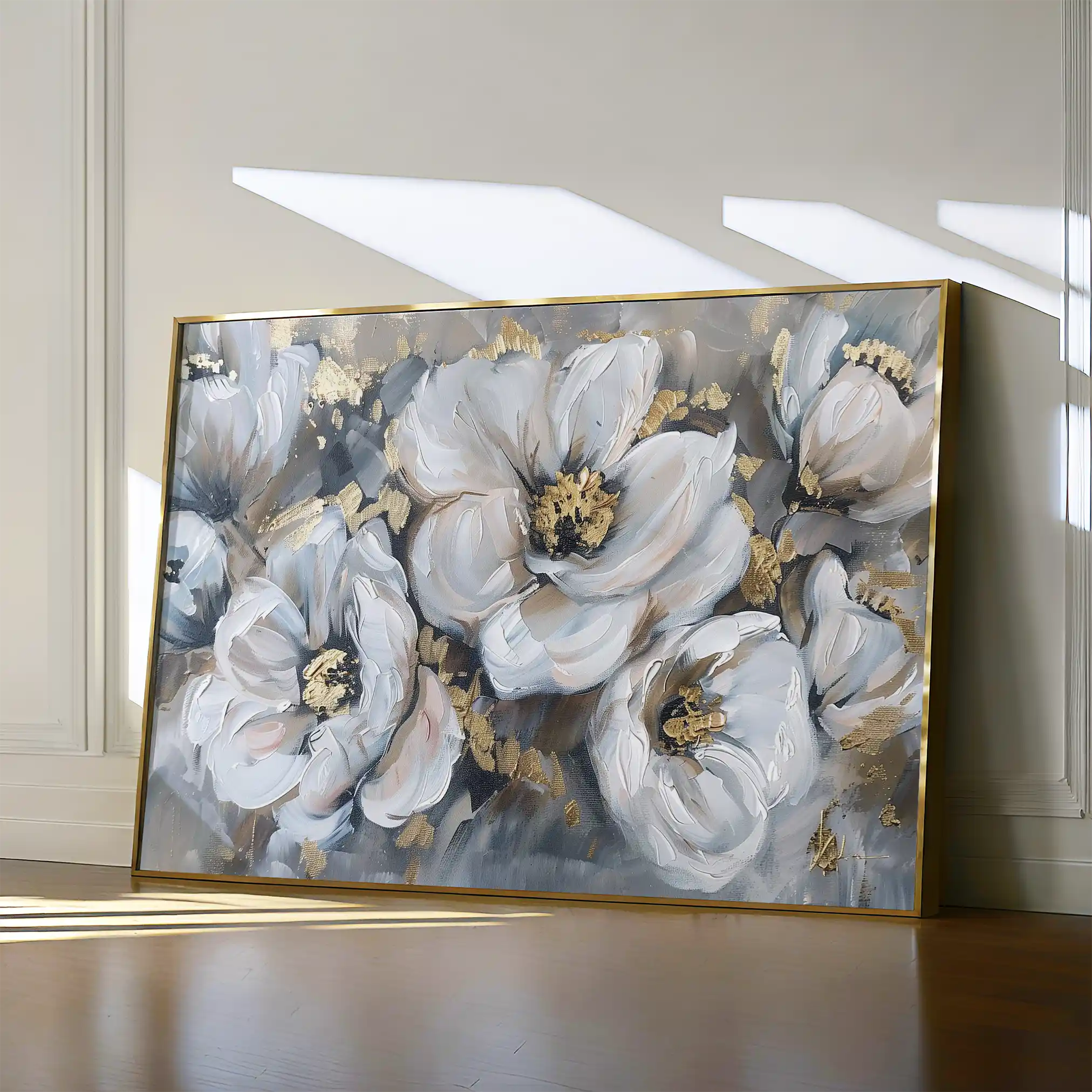 Floral 747 Canvas Art 60 x 40 cm / Black
