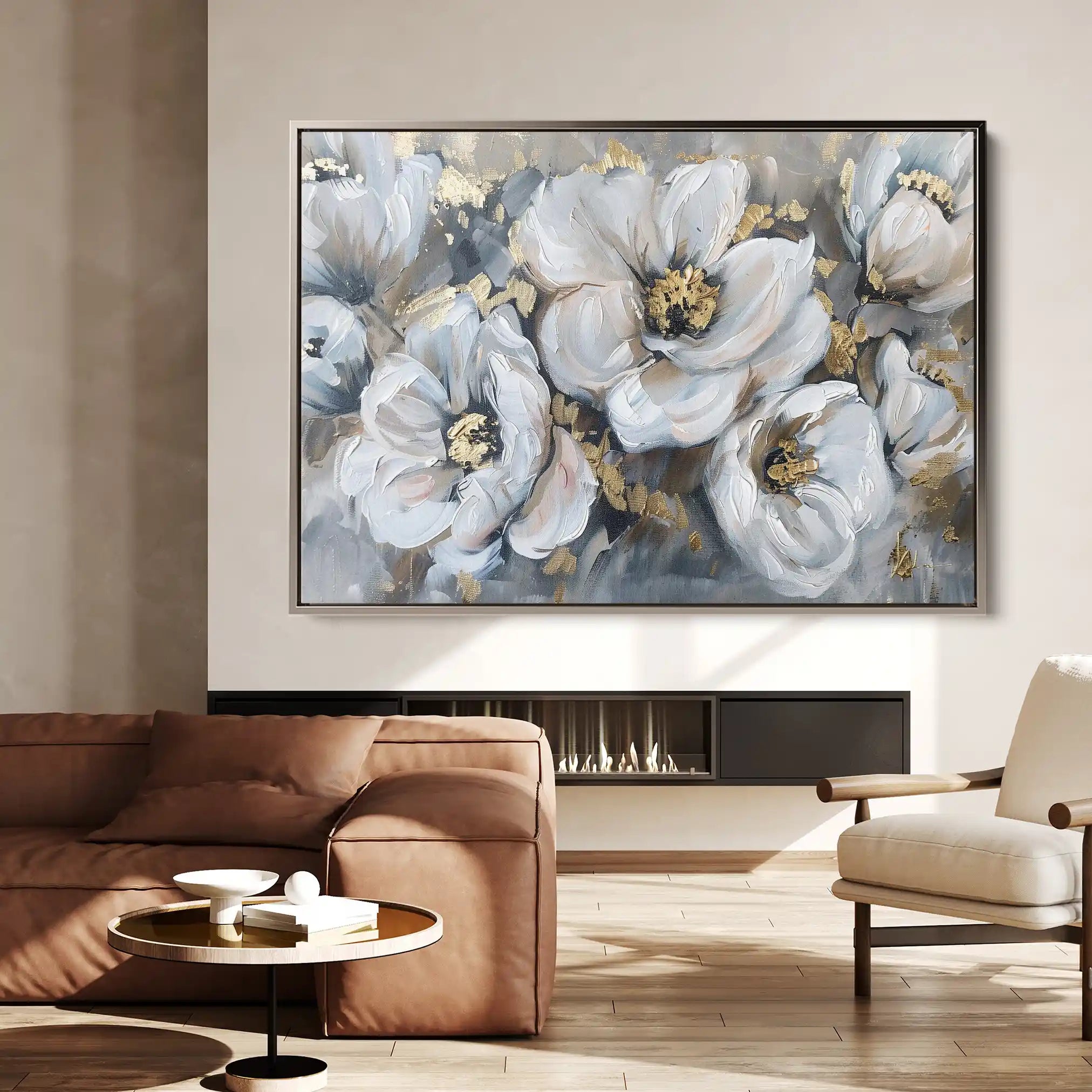 Floral 747 Canvas Art 60 x 40 cm / Black