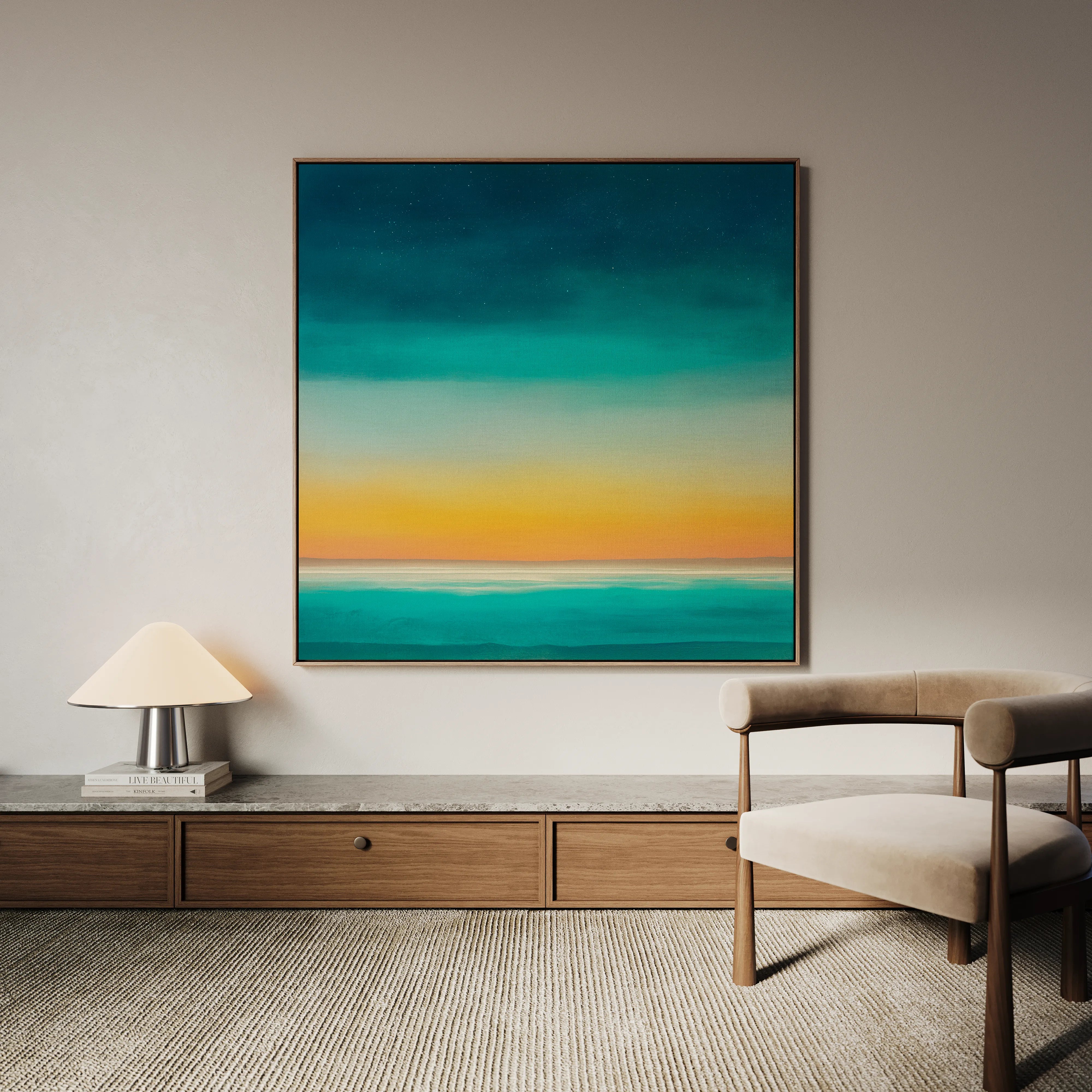 Abstract 748 Canvas Art 16" x 16" / 40 x 40 cm / Black