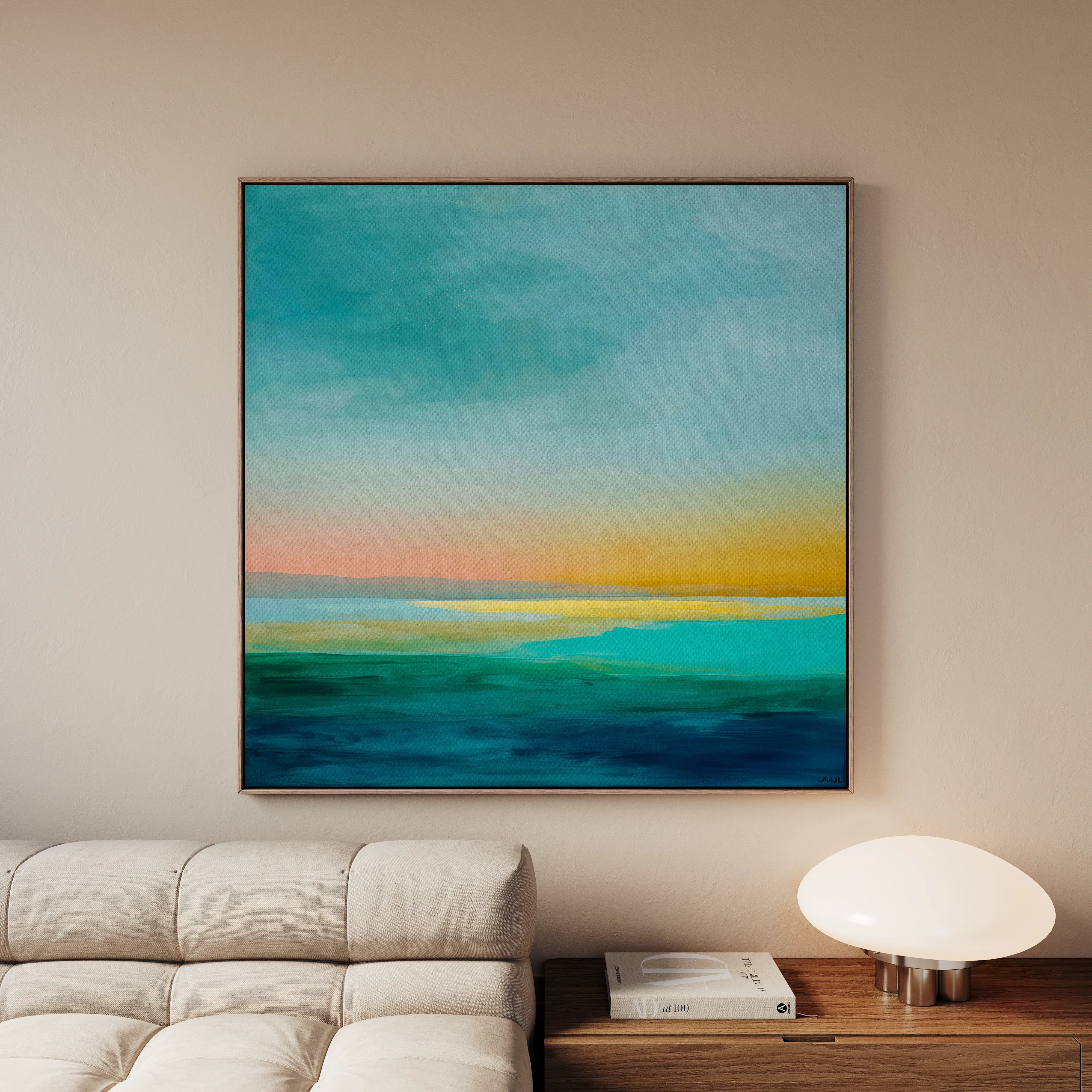 Abstract 749 Canvas Art 16" x 16" / 40 x 40 cm / Black