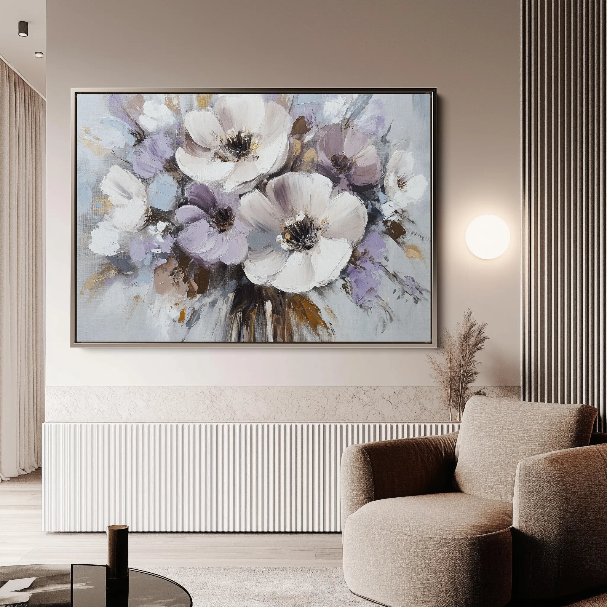 Floral 749 Canvas Art 18" x 24" / 45 x 60 cm / Black