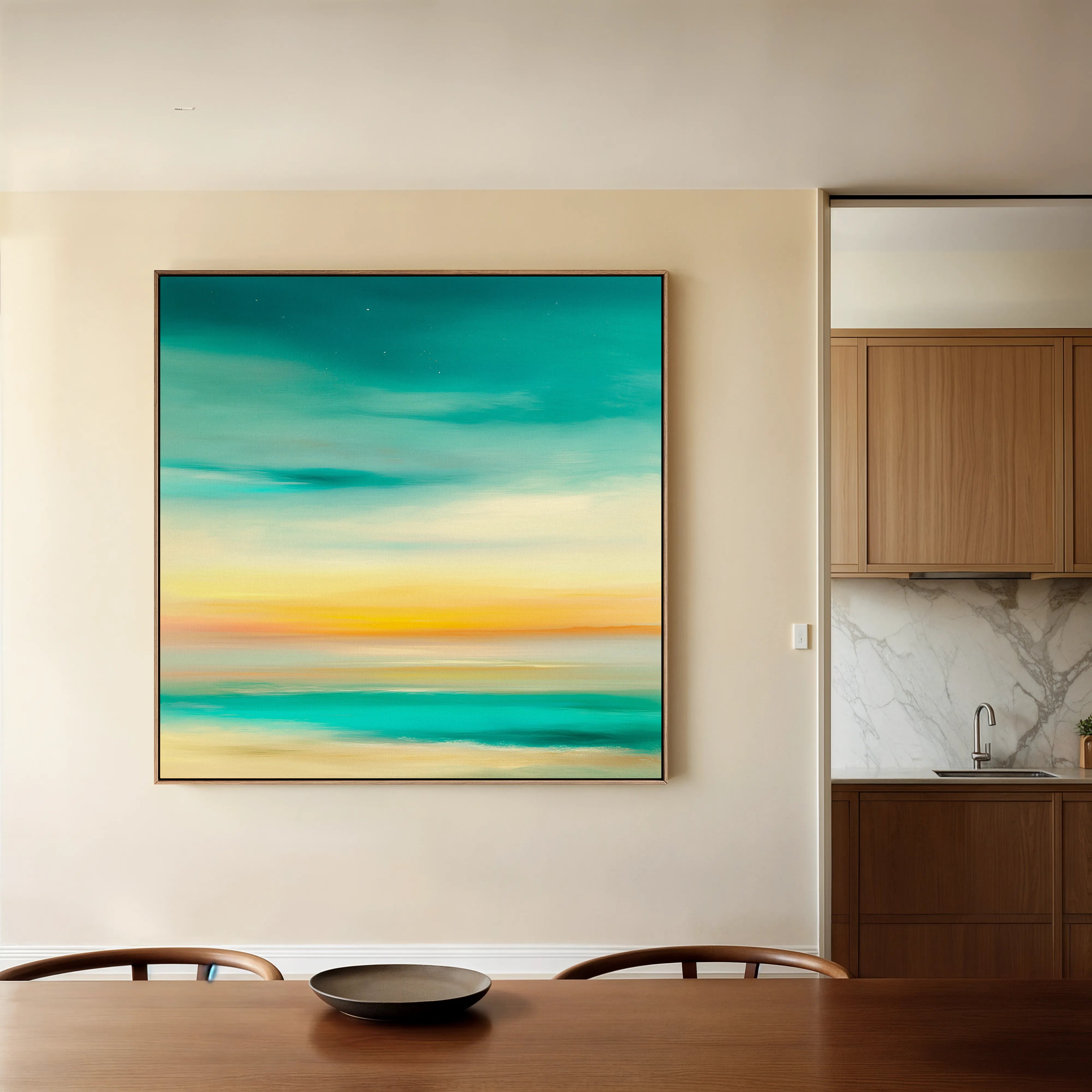 Abstract 750 Canvas Art 16" x 16" / 40 x 40 cm / Black