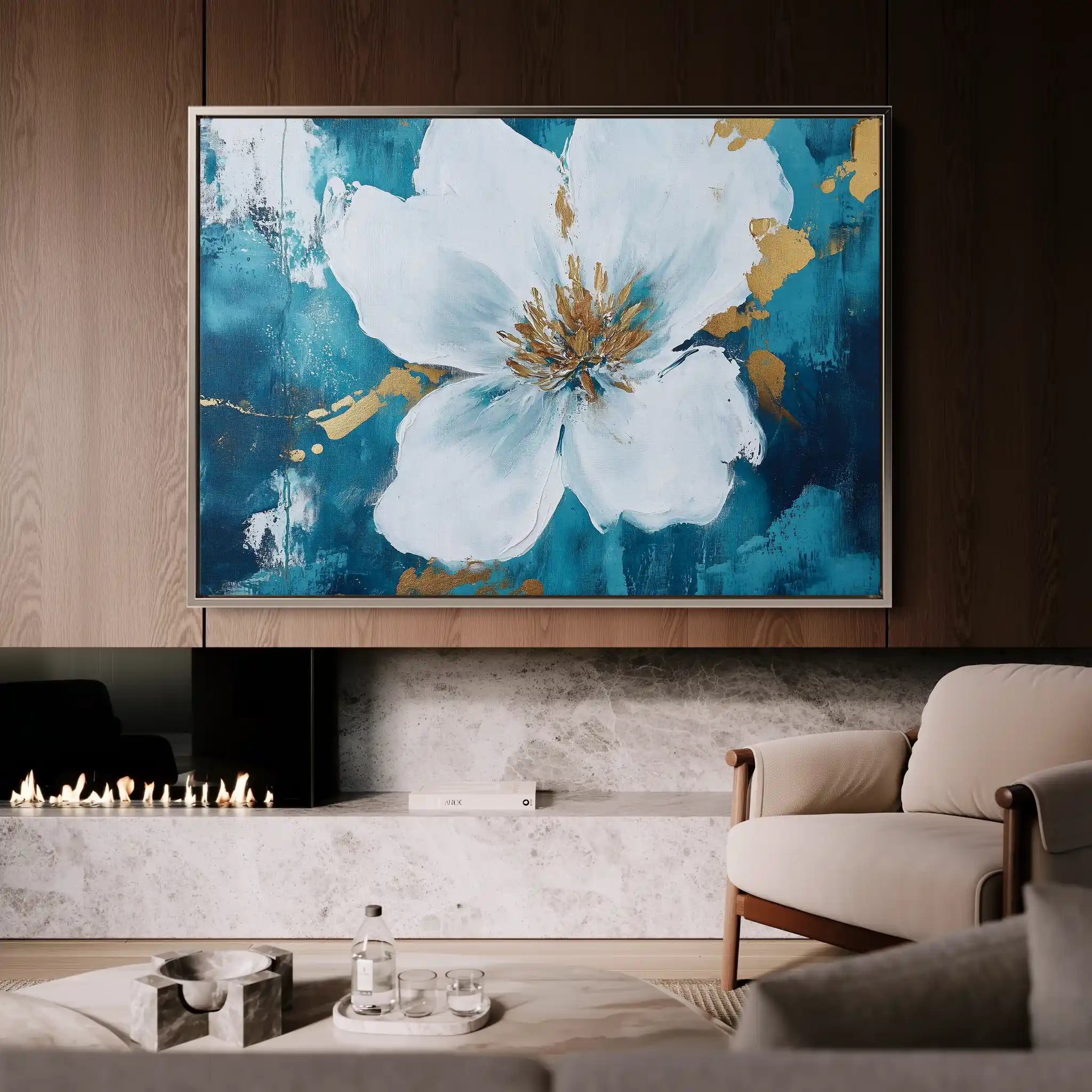 Floral 750 Canvas Art 60 x 40 cm / Black