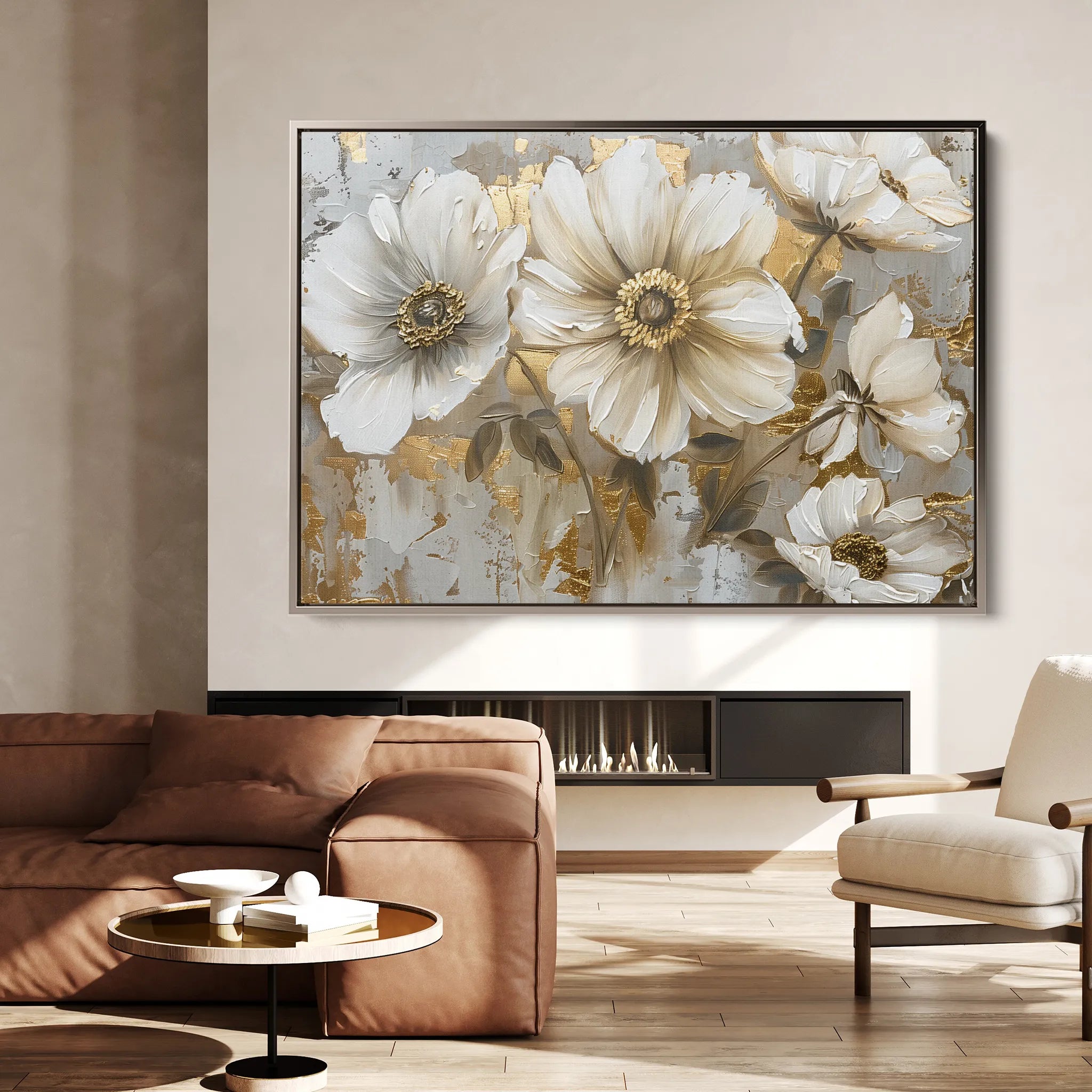 Floral 751 Canvas Art 18" x 24" / 45 x 60 cm / Black
