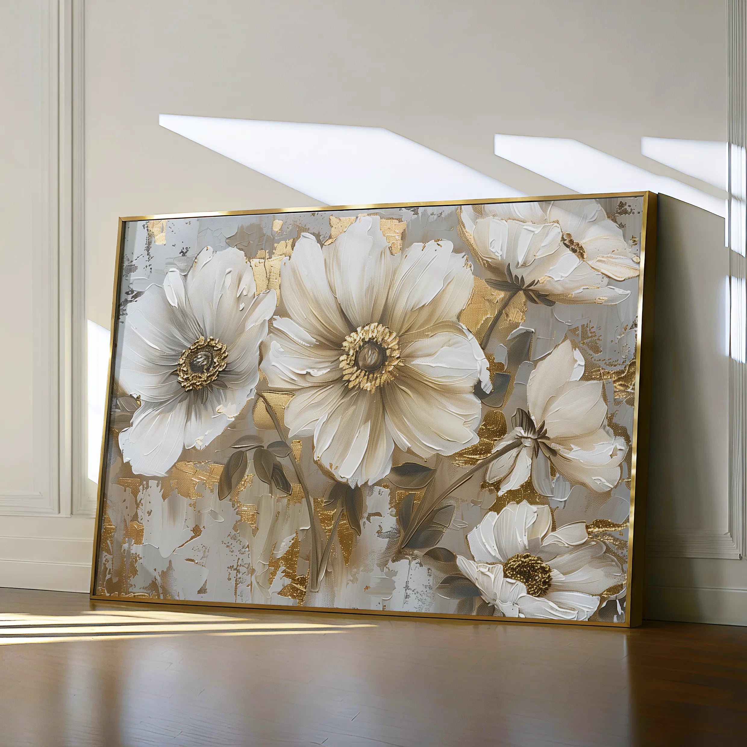 Floral 751 Canvas Art 18" x 24" / 45 x 60 cm / Black