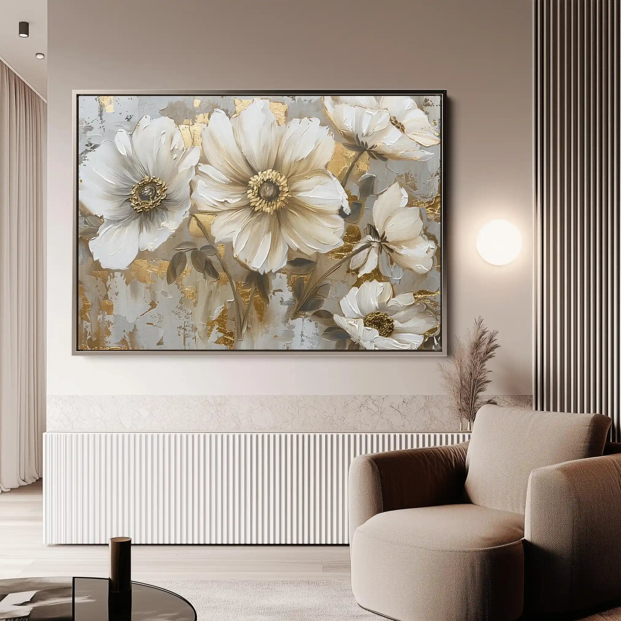 Floral 751 Canvas Art 60 x 40 cm / Black
