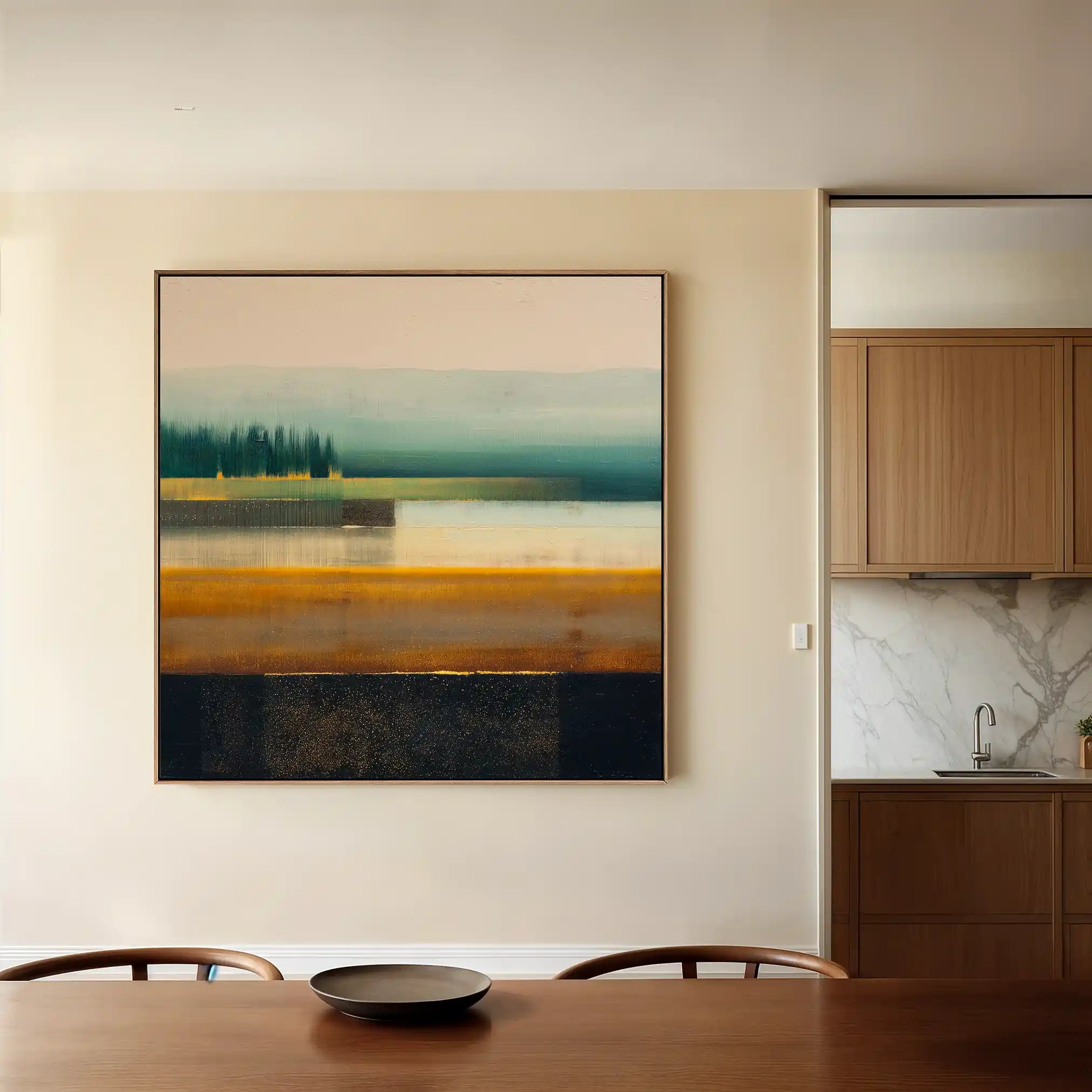 Abstract 752 Canvas Art 16" x 16" / 40 x 40 cm / Black