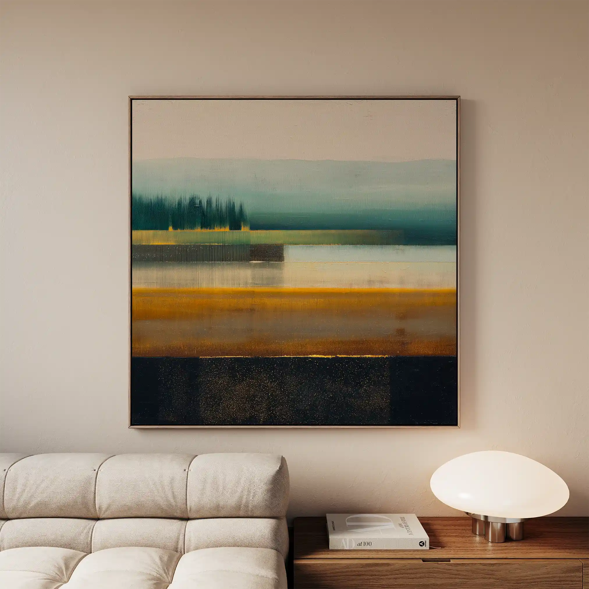 Abstract 752 Canvas Art 16" x 16" / 40 x 40 cm / Black