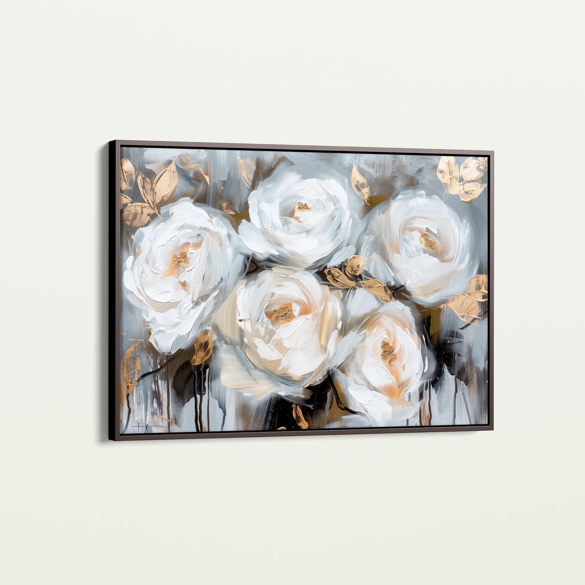 Floral 752 Canvas Art 18" x 24" / 45 x 60 cm / Black