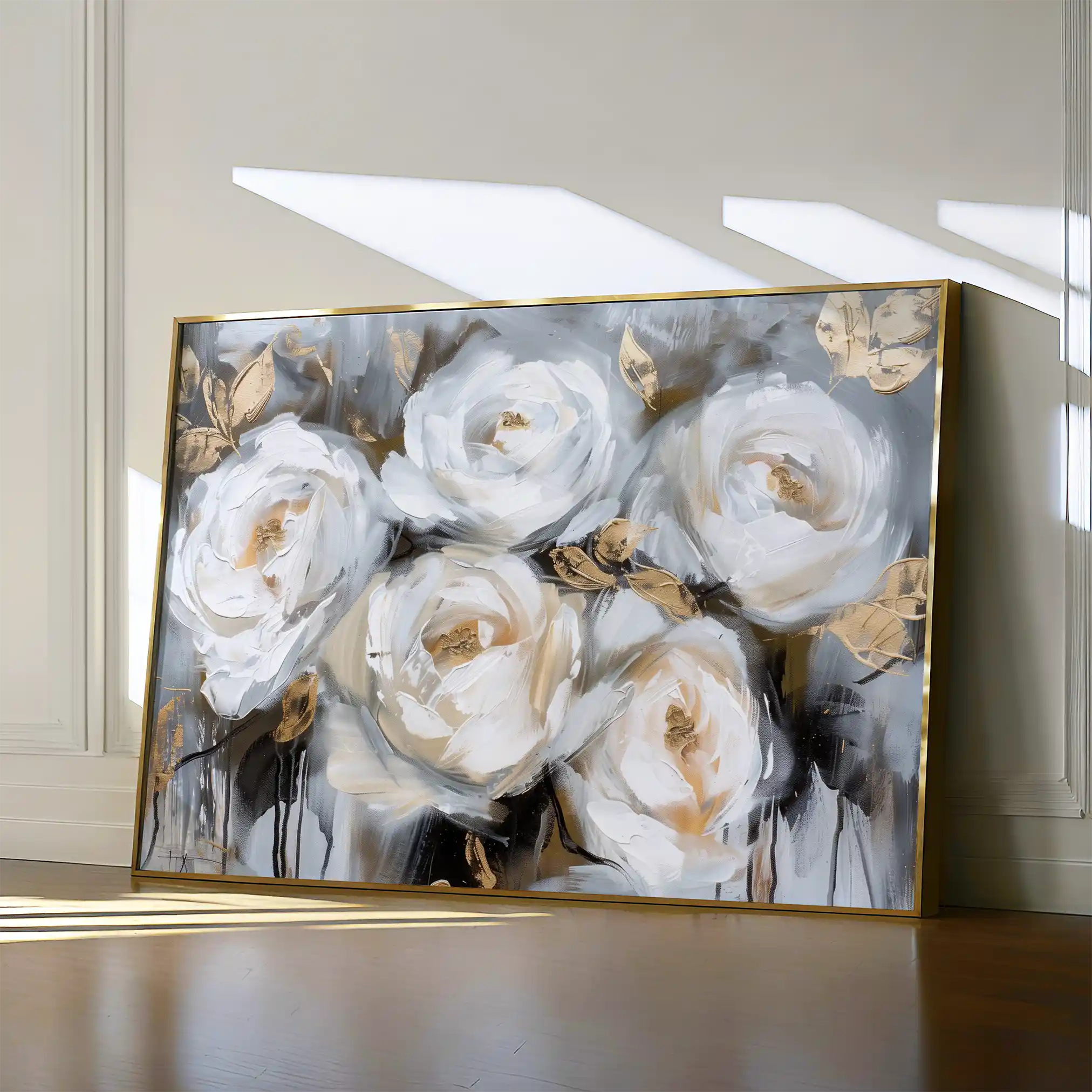 Floral 752 Canvas Art 60 x 40 cm / Black