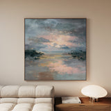 Abstract 753 Canvas Art 16" x 16" / 40 x 40 cm / Black