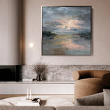 Abstract 753 Canvas Art 16" x 16" / 40 x 40 cm / Black