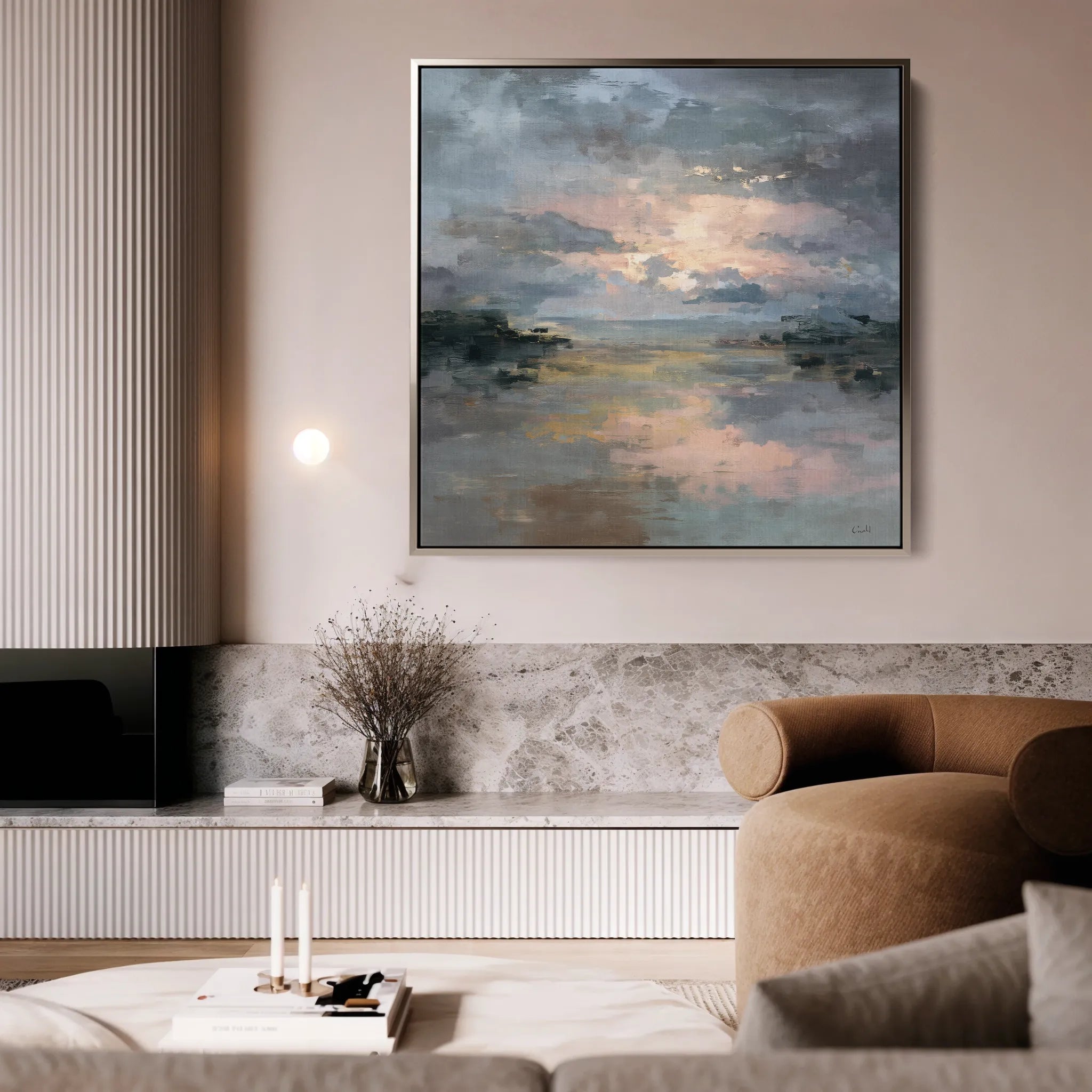 Abstract 753 Canvas Art 16" x 16" / 40 x 40 cm / Black