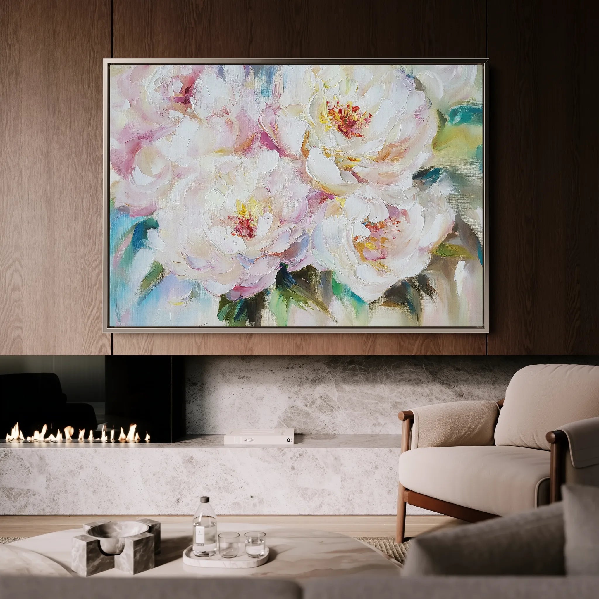 Floral 753 Canvas Art 18" x 24" / 45 x 60 cm / Black