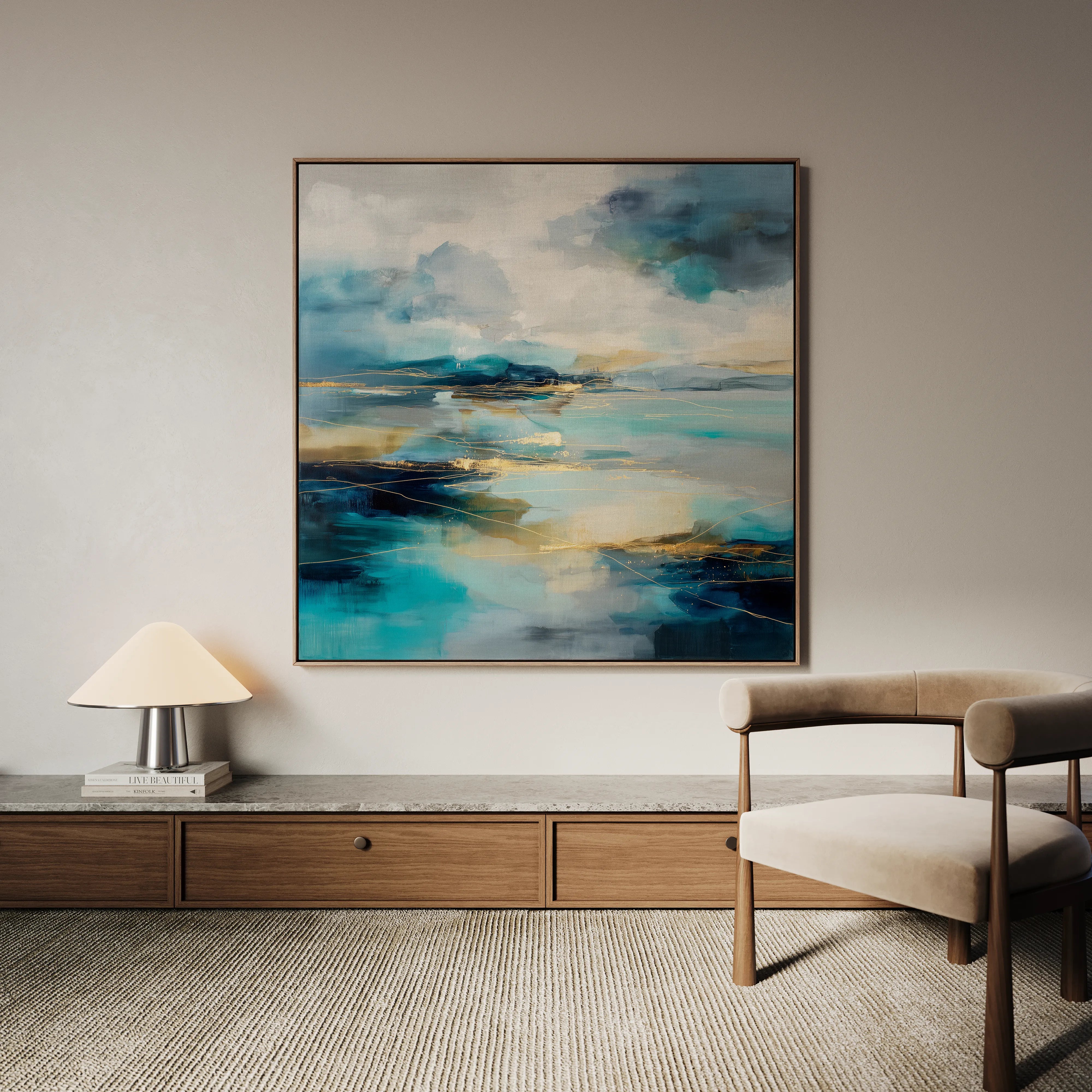 Abstract 754 Canvas Art 16" x 16" / 40 x 40 cm / Black