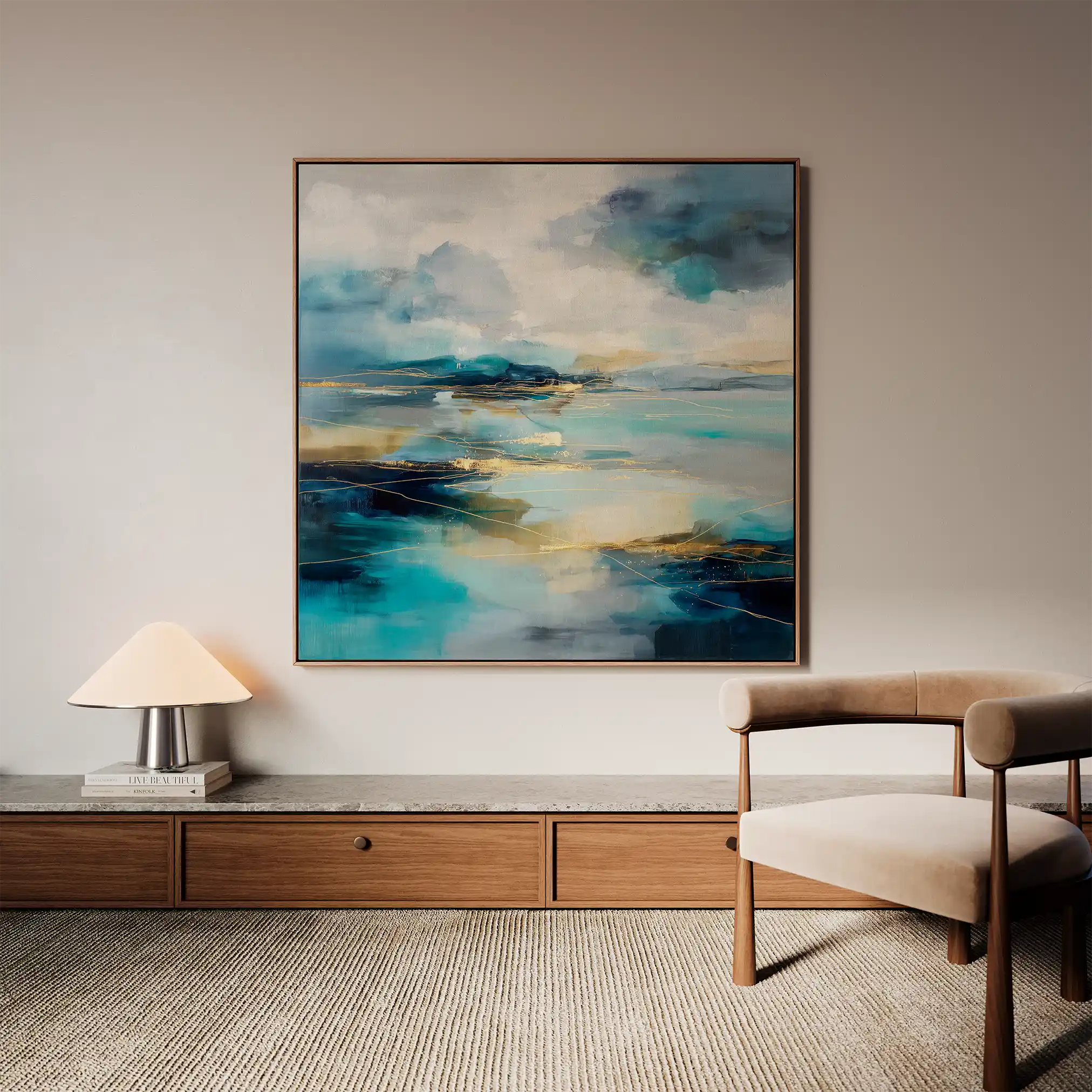 Abstract 754 Canvas Art 60 x 60 cm / Black
