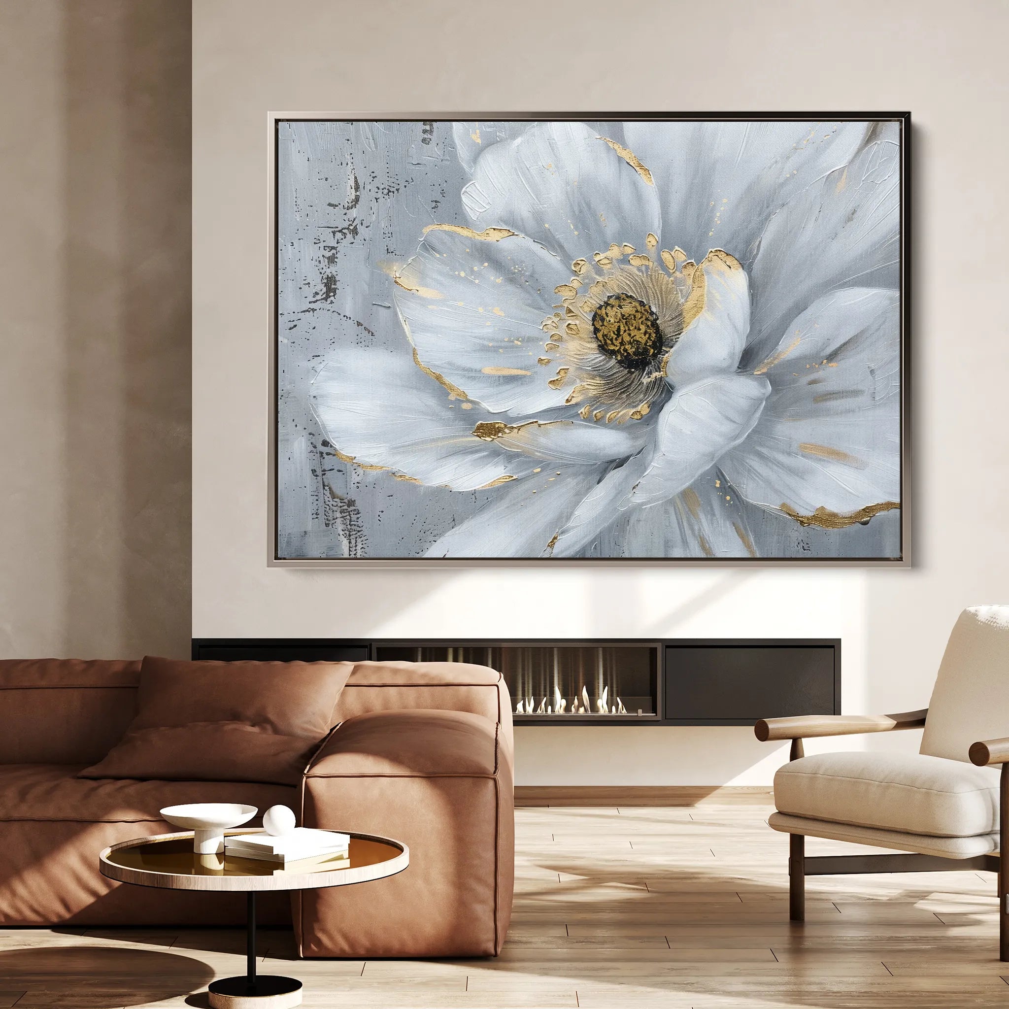 Floral 754 Canvas Art 18" x 24" / 45 x 60 cm / Black