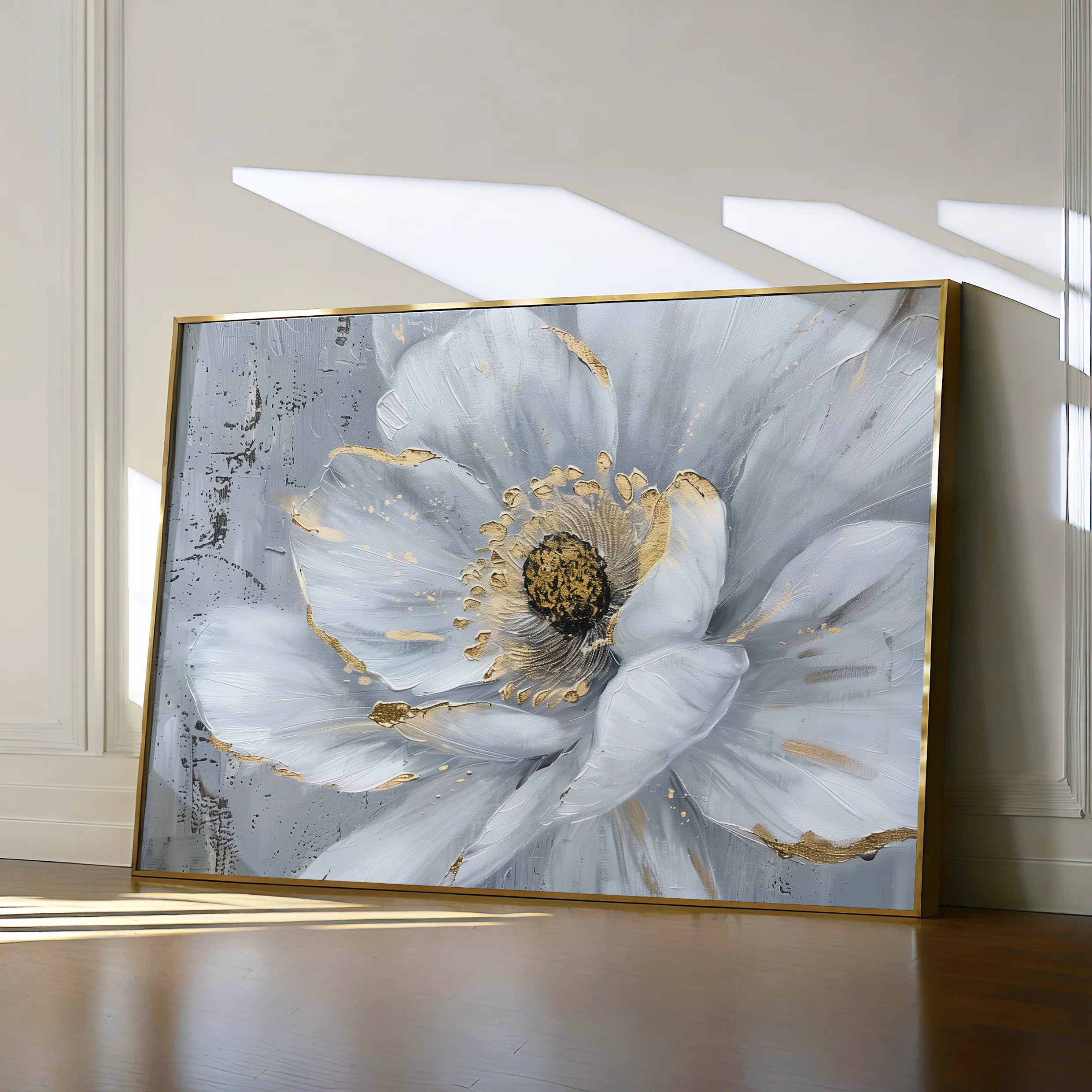 Floral 754 Canvas Art 18" x 24" / 45 x 60 cm / Black
