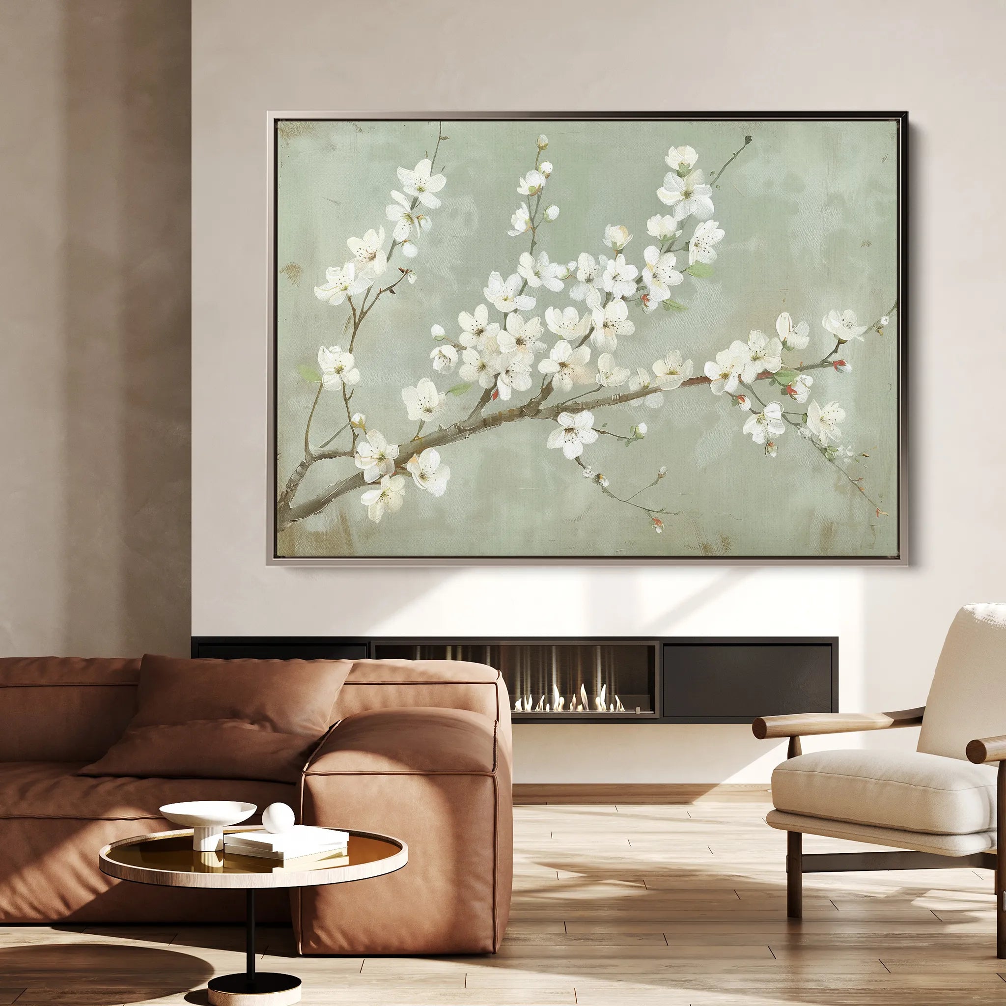 Floral 755 Canvas Art 18" x 24" / 45 x 60 cm / Black
