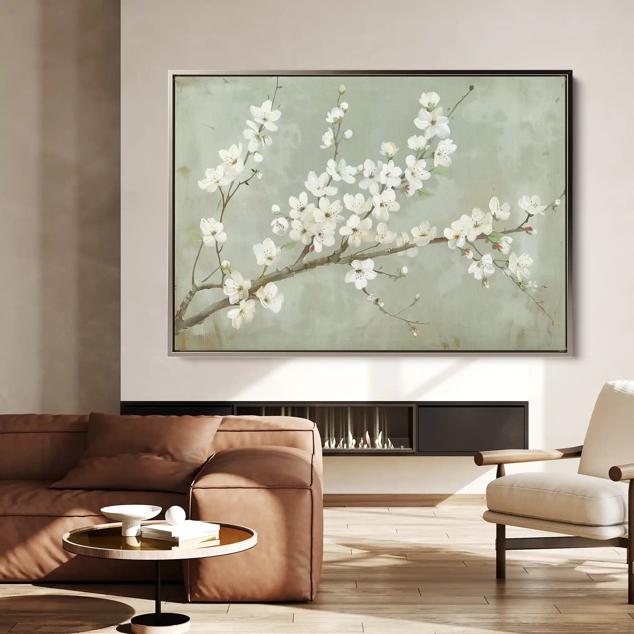Floral 755 Canvas Art 60 x 40 cm / Black
