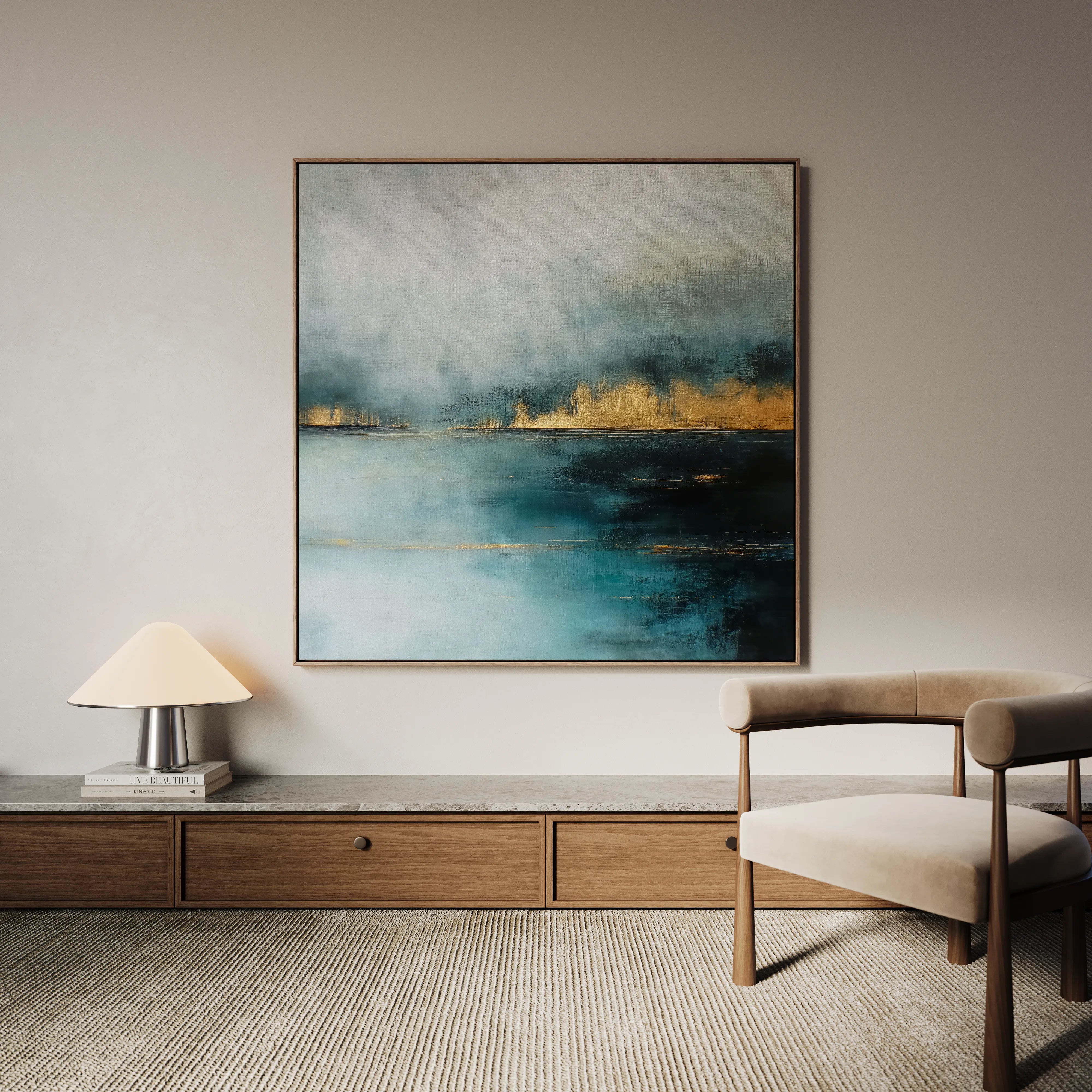 Abstract 756 Canvas Art 16" x 16" / 40 x 40 cm / Black