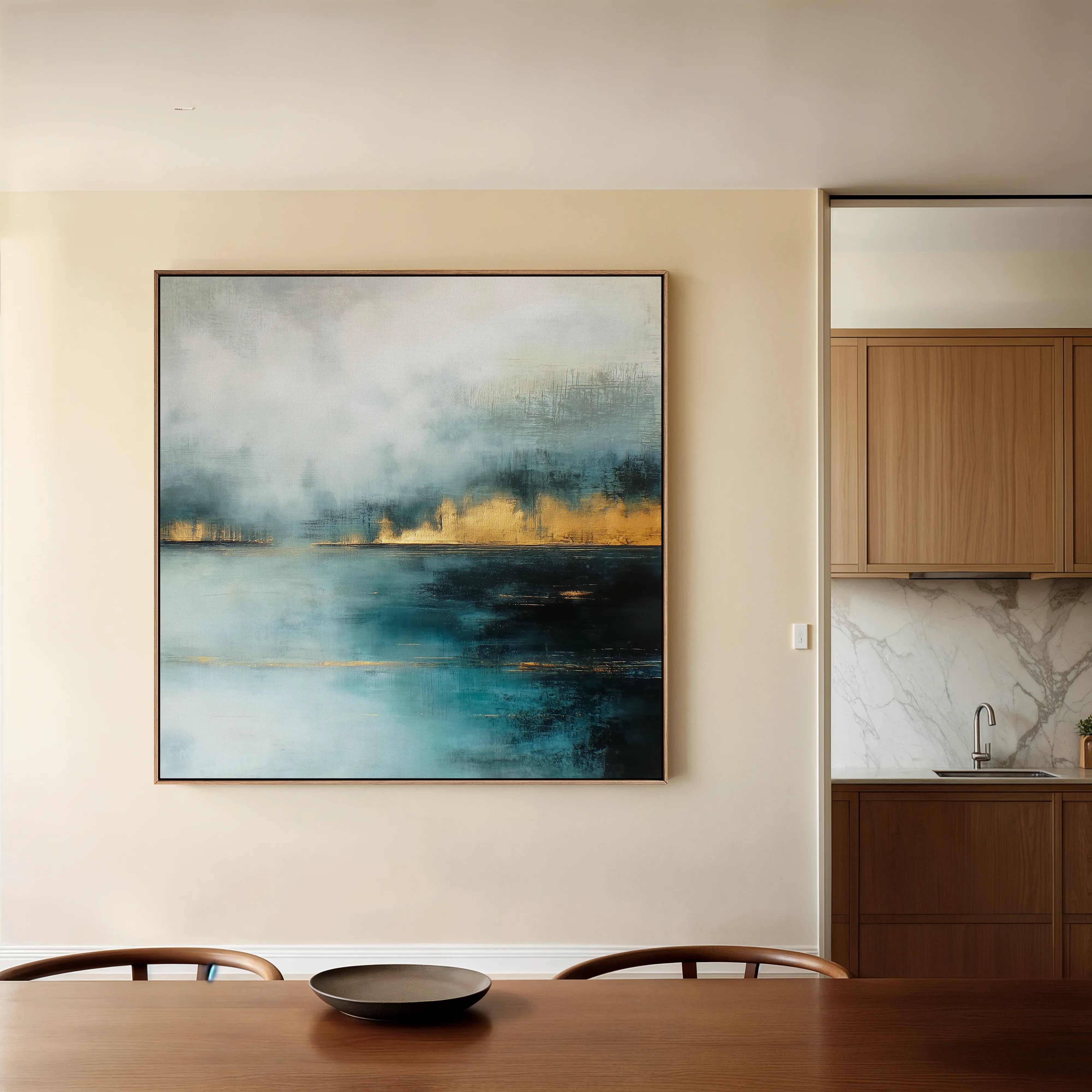 Abstract 756 Canvas Art 16" x 16" / 40 x 40 cm / Black