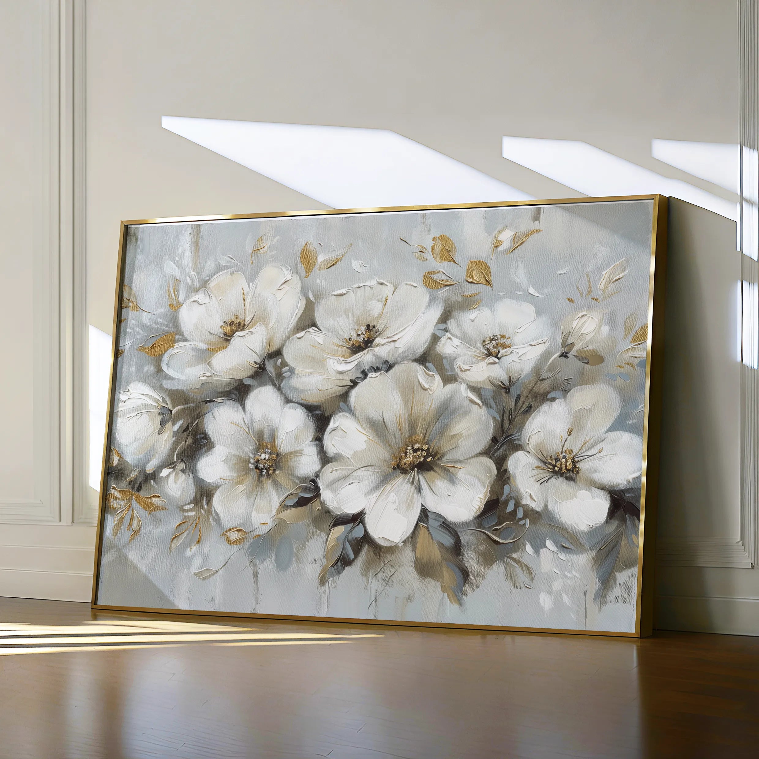 Floral 756 Canvas Art 18" x 24" / 45 x 60 cm / Black