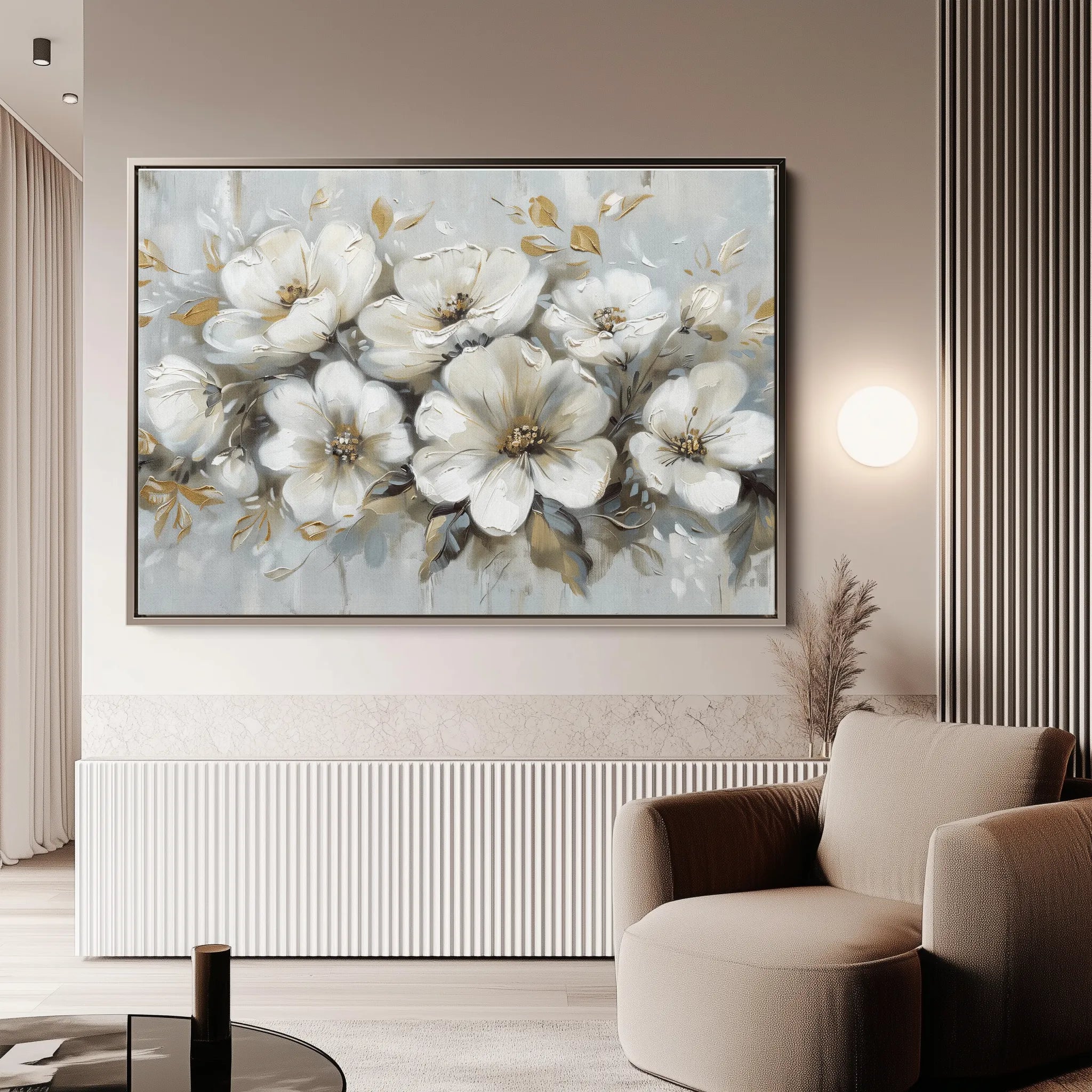 Floral 756 Canvas Art 18" x 24" / 45 x 60 cm / Black
