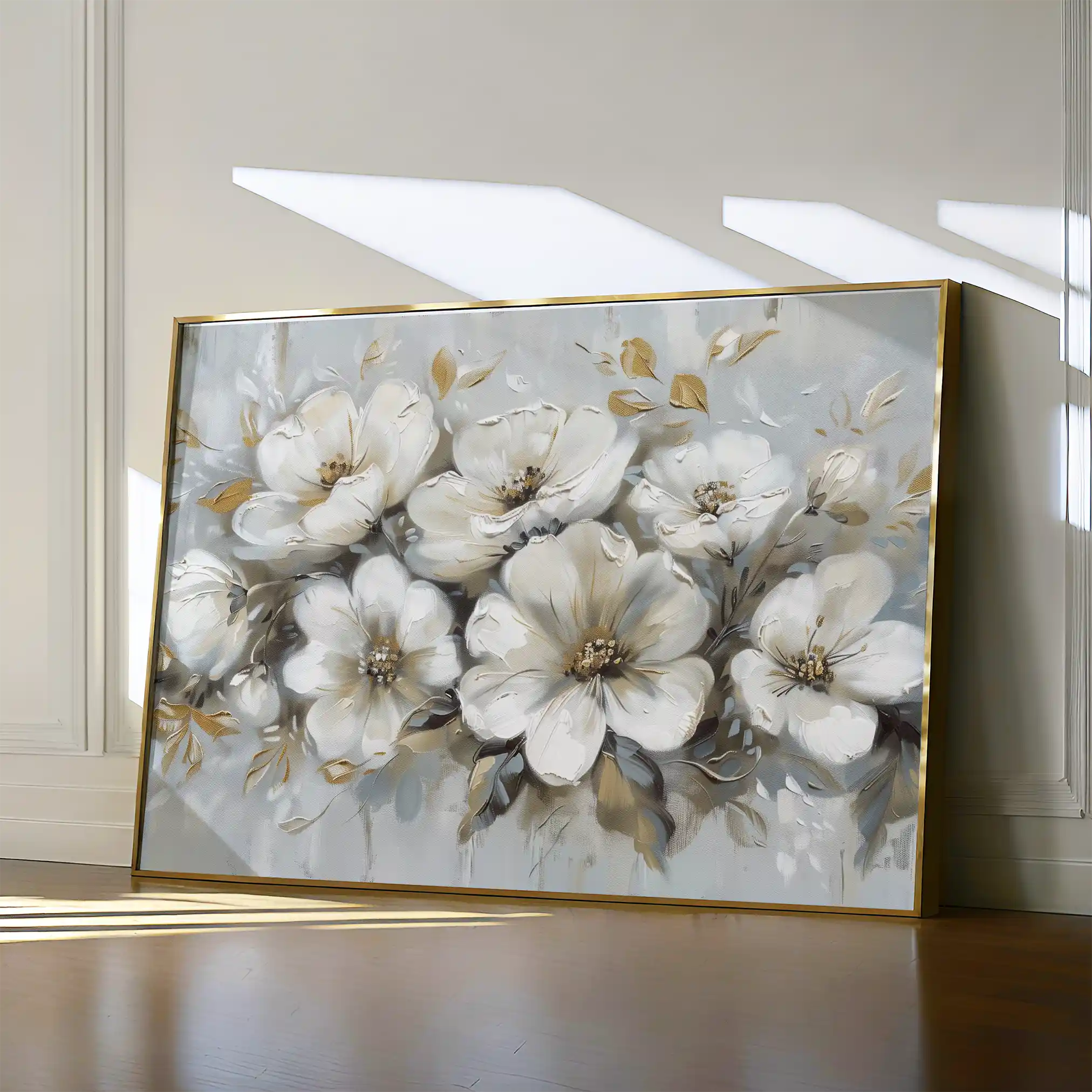 Floral 756 Canvas Art 60 x 40 cm / Black